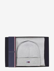 Tommy Hilfiger - TJW FLAG BEANIE AND SCARF - pipot - silver grey - 0