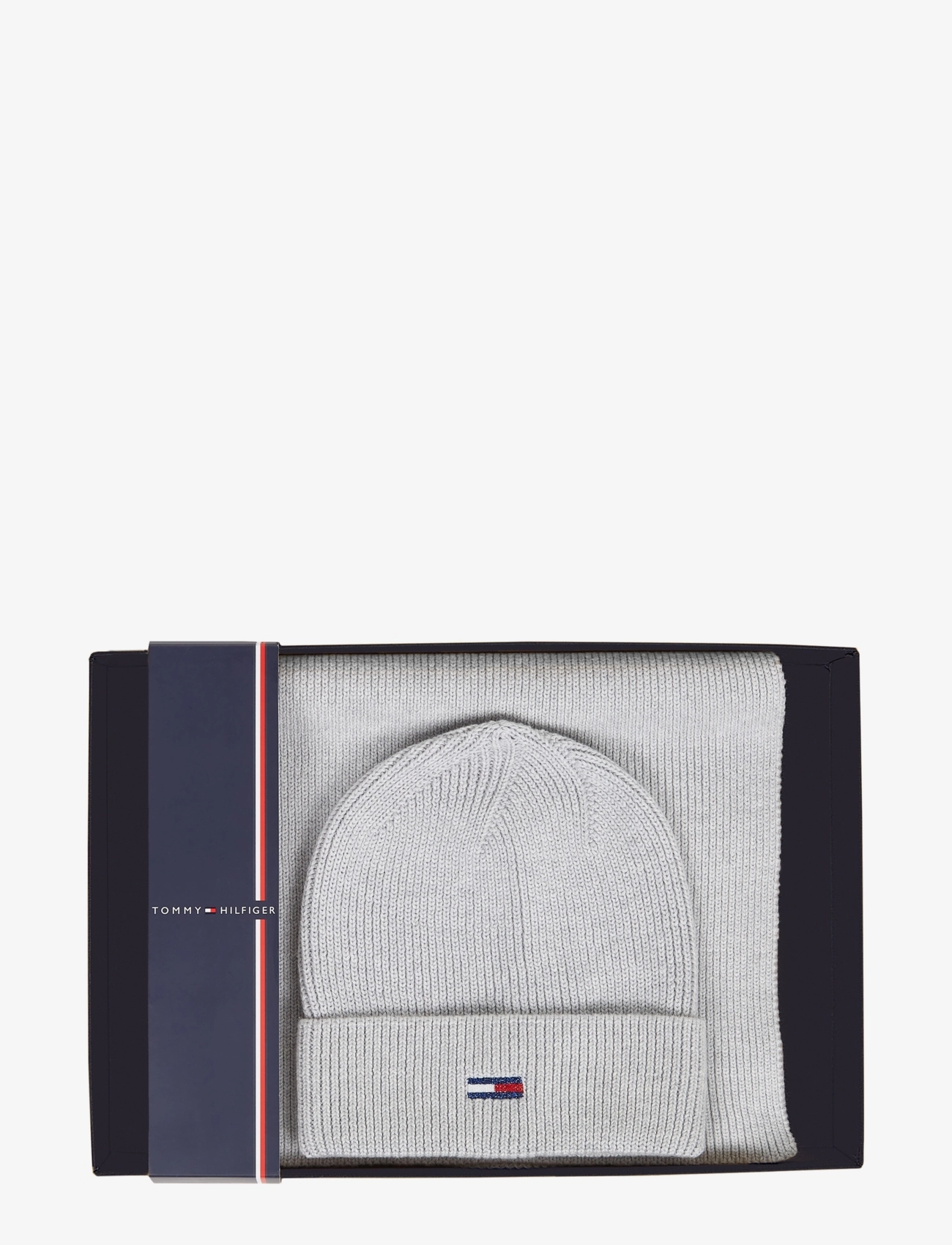 Tommy Hilfiger - TJW FLAG BEANIE AND SCARF - silver grey - 0