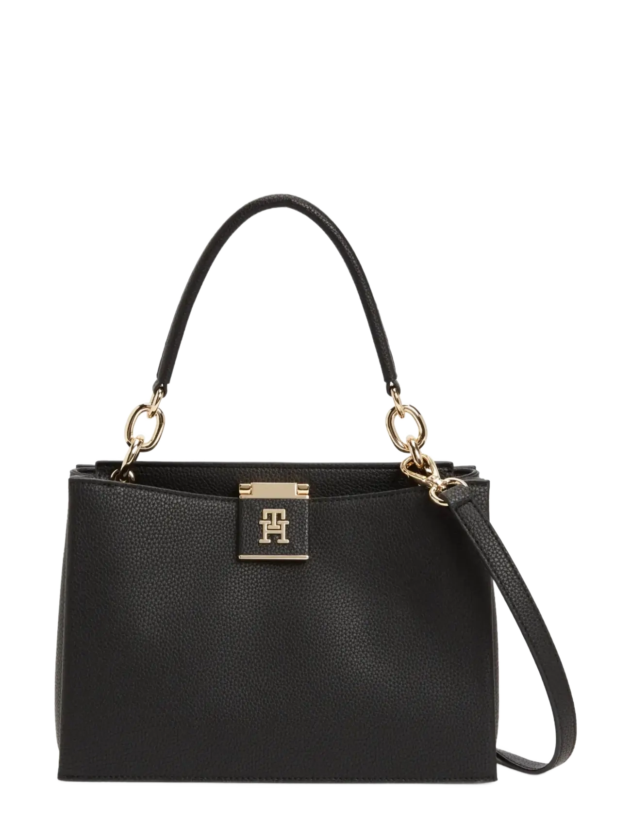 Tommy Hilfiger TH HER MED SATCHEL - Axelremsväskor - BLACK / black