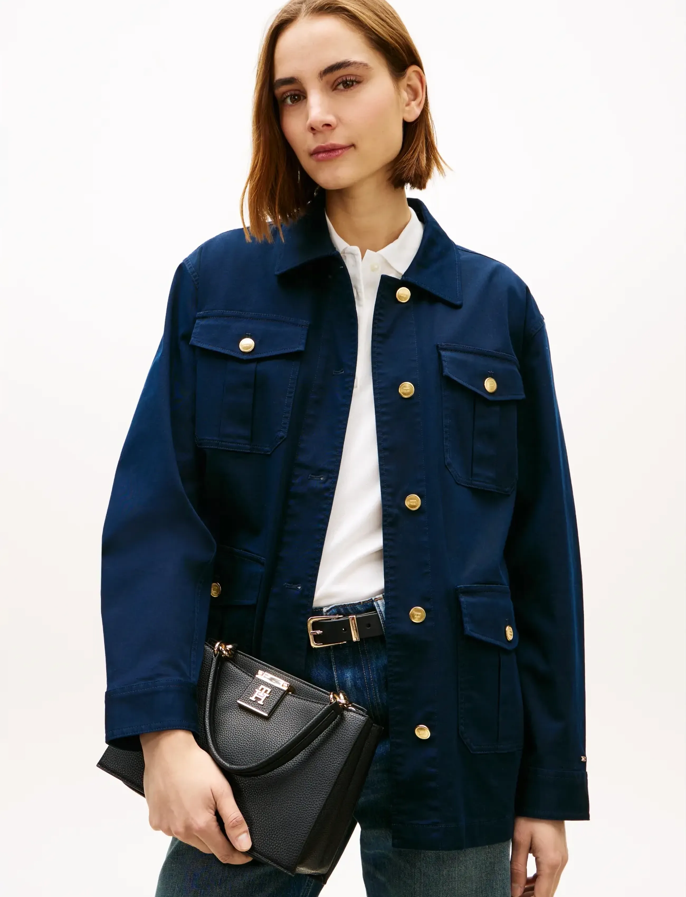 Tommy Hilfiger TH HER MED SATCHEL - Bags - BLACK / black