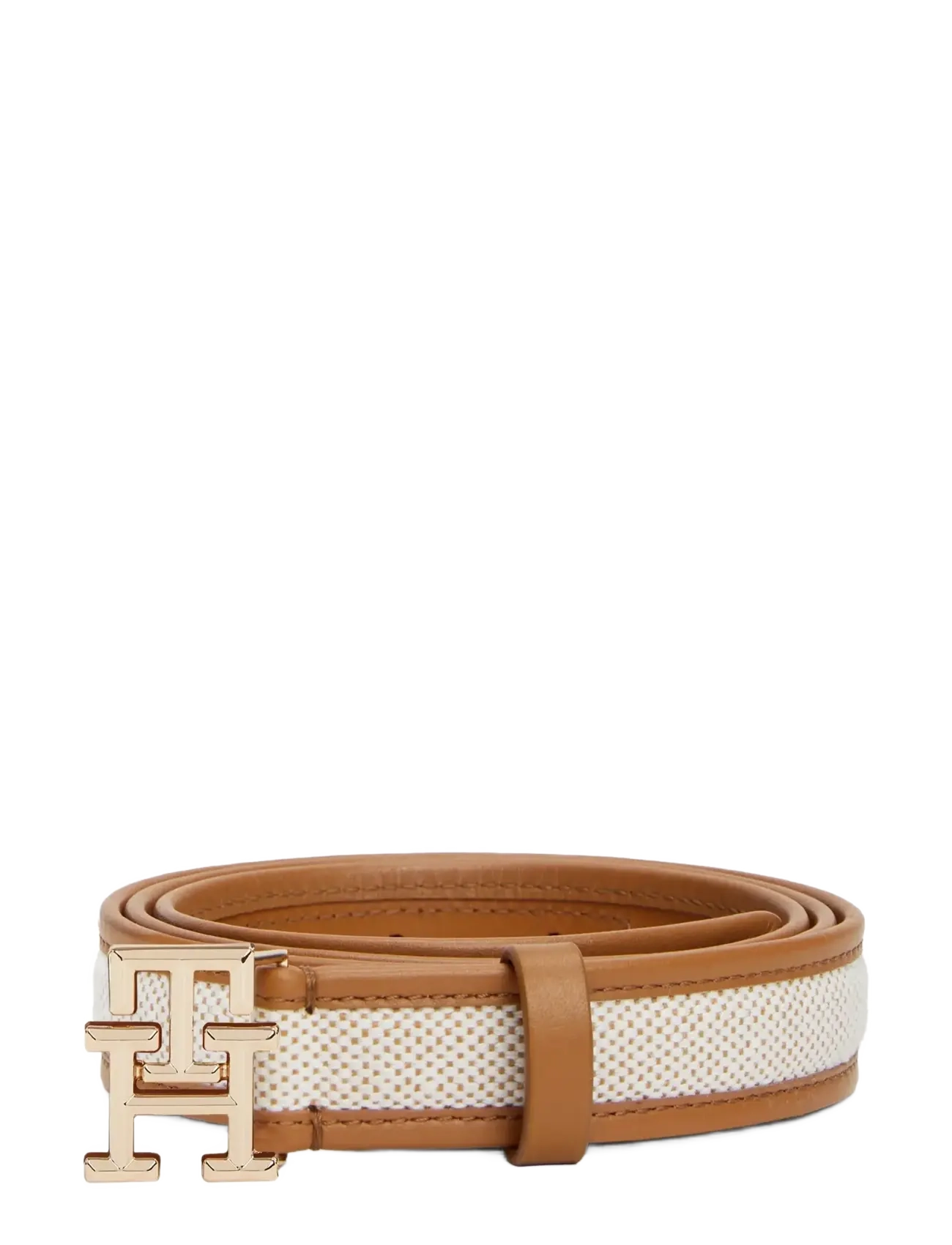 Tommy Hilfiger - TH LOGO 2.5 CANVAS - leather belts - cognac - 1