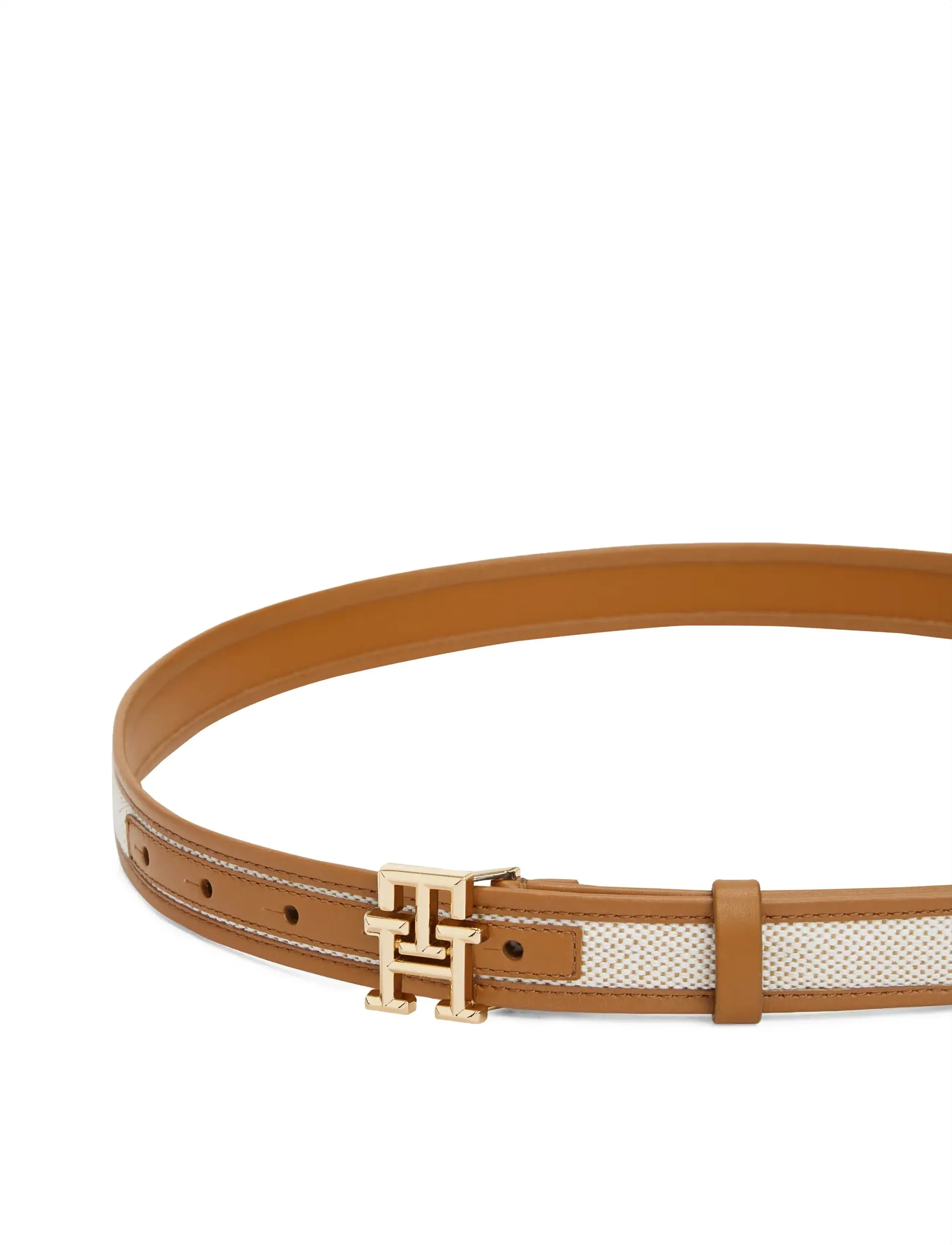 Tommy Hilfiger - TH LOGO 2.5 CANVAS - leather belts - cognac - 2