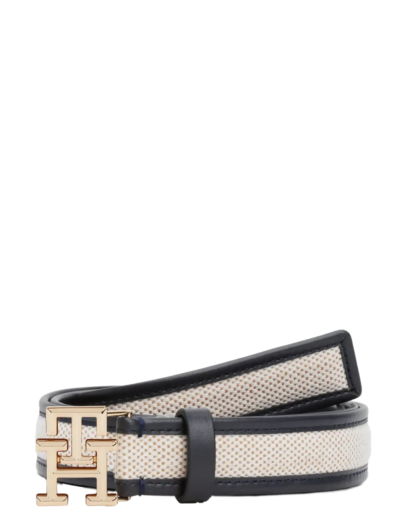 Tommy Hilfiger TH LOGO 2.5 CANVAS - Gürtel - SPACE BLUE / cream