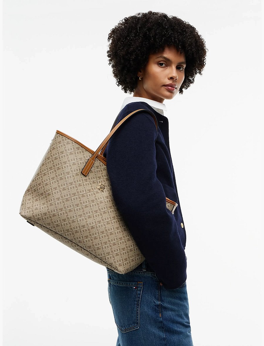 Tommy Hilfiger - TH MONOPLAY TOTE LE - shoppere - neutral mix - 0