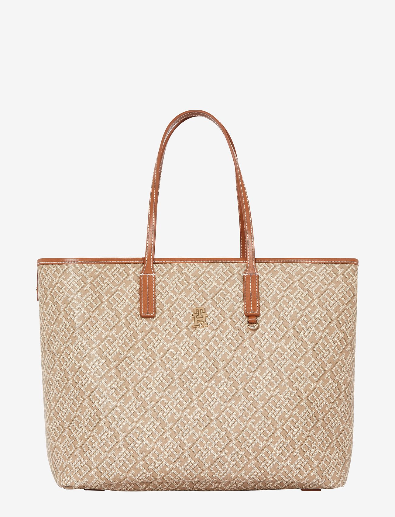 Tommy Hilfiger - TH MONOPLAY LEATHER TOTE - shoppere - sandalwood - 0