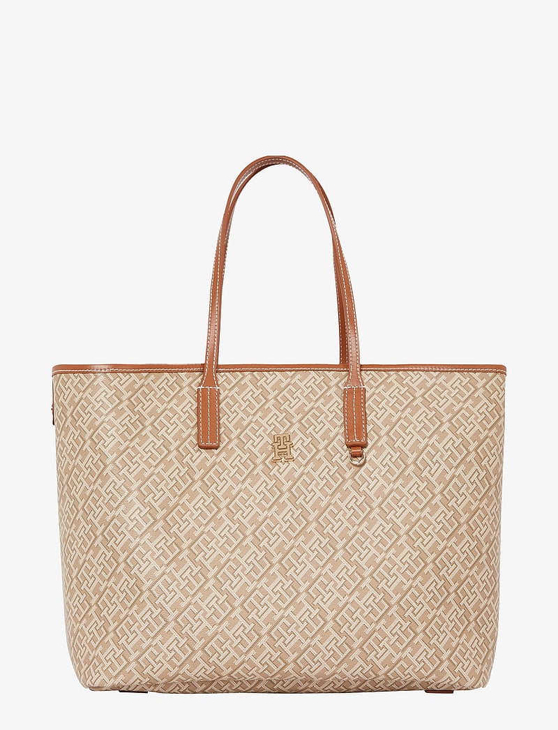 Tommy Hilfiger - TH MONOPLAY LEATHER TOTE - shoppere - sandalwood - 0