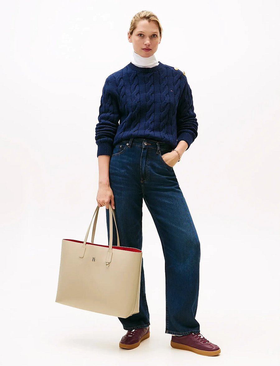Tommy Hilfiger - TH ICON TOTE - shoppingväskor - sandalwood - 0
