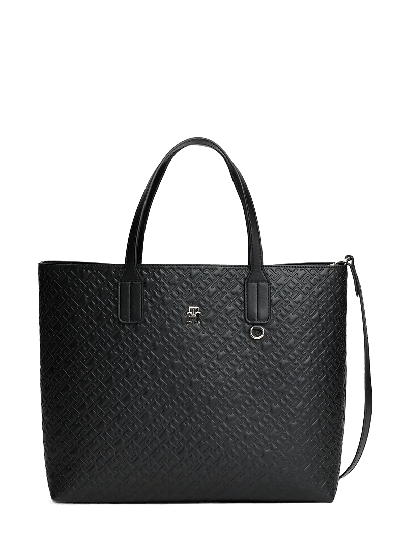 Tommy Hilfiger - TH ICON SATCHEL MONO - tote bags - black - 1