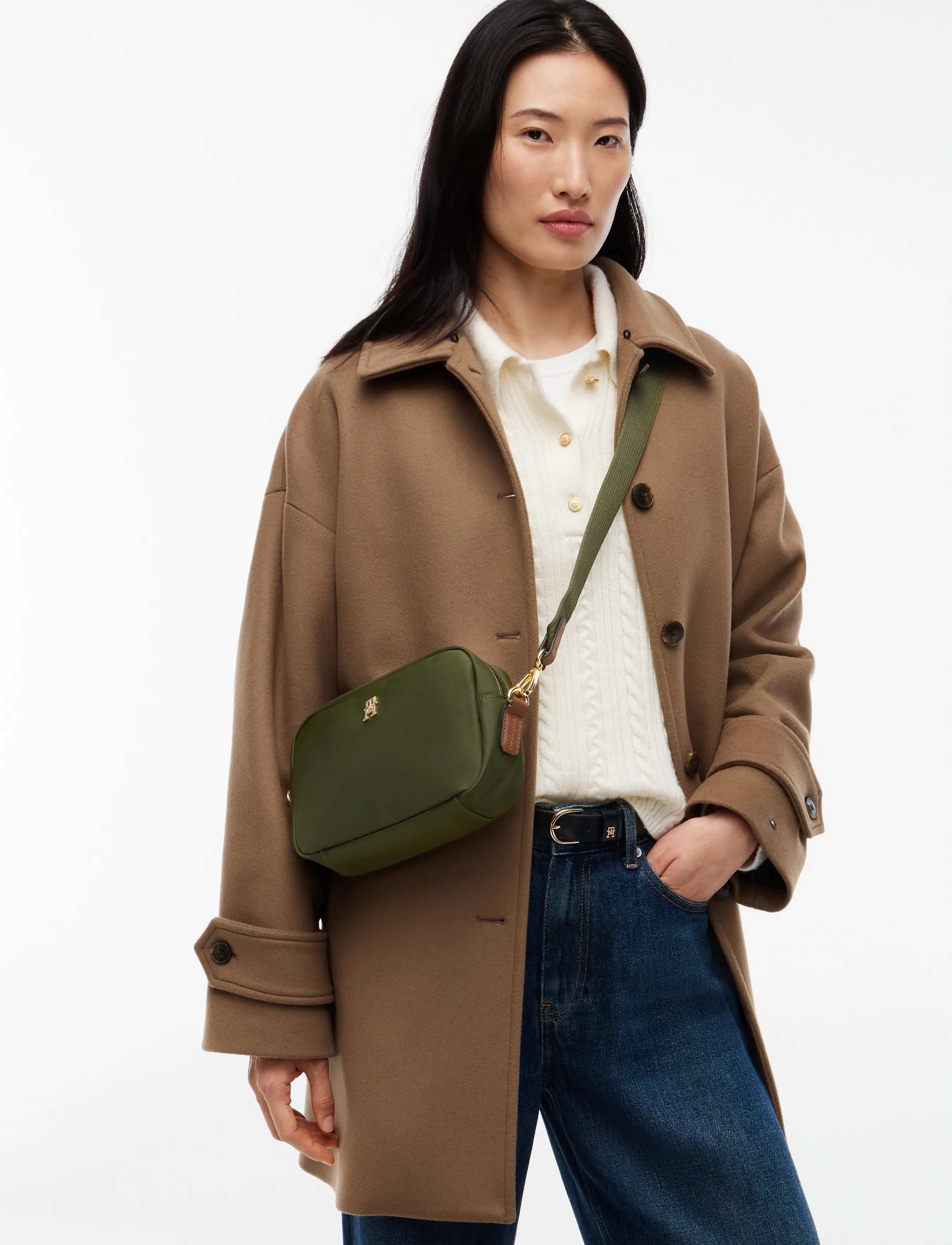 Tommy Hilfiger POPETTE CAMERA BAG - Tommy Hilfiger - DARK OLIVE / khaki/green