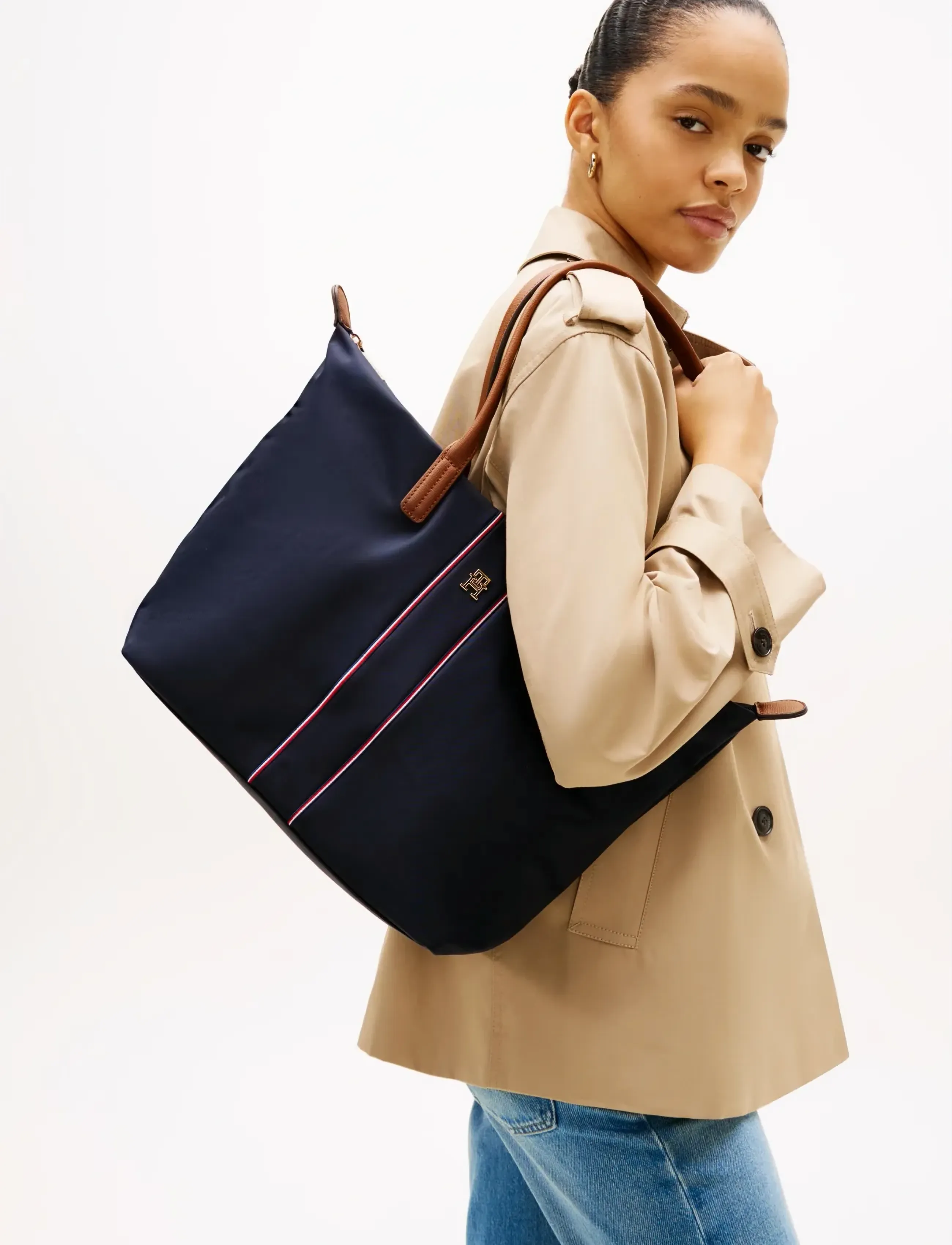 Tommy Hilfiger POPETTE TOTE CORP - Bags - SPACE BLUE CORP / navy