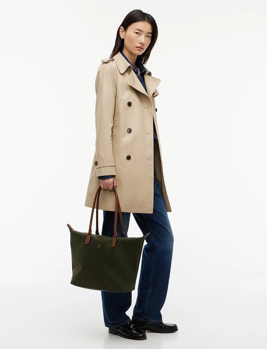 Tommy Hilfiger - POPETTE TOTE - tote bags - dark olive - 0