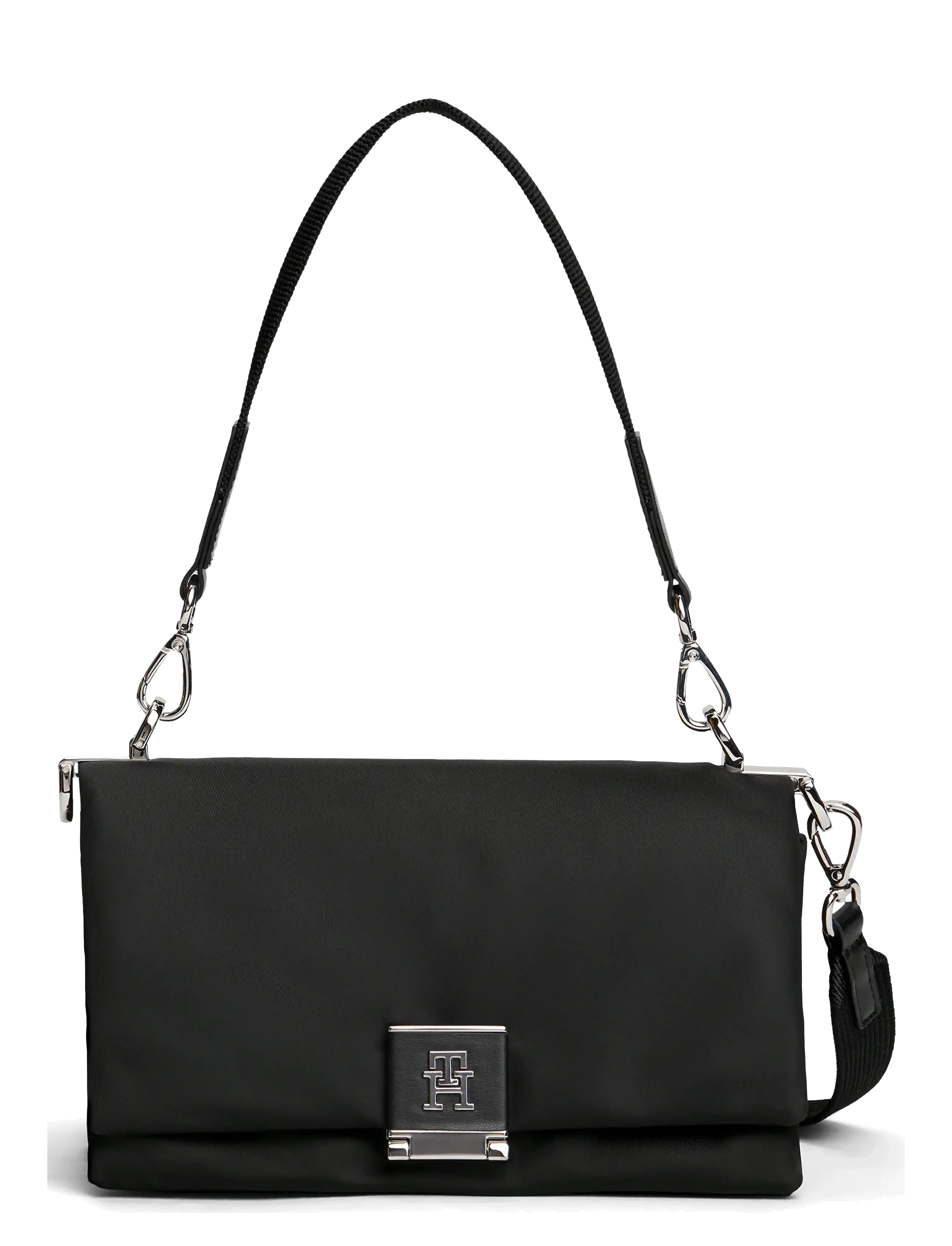 Tommy Hilfiger TH HER MED CROSSOVER NYLON SV - Tasker - BLACK / black