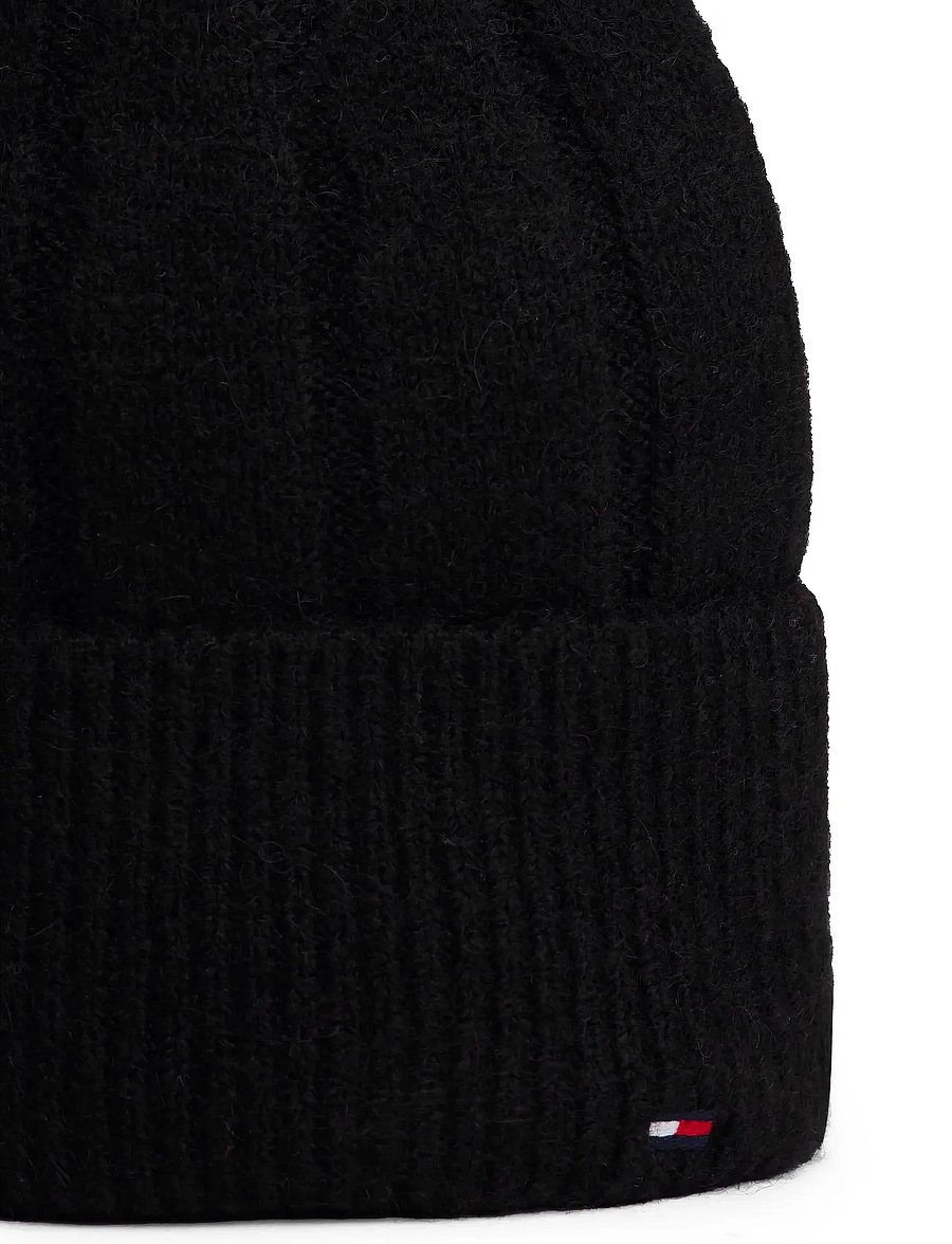 Tommy Hilfiger - TH FLAG FLUFFY BEANIE - beanies - black - 3