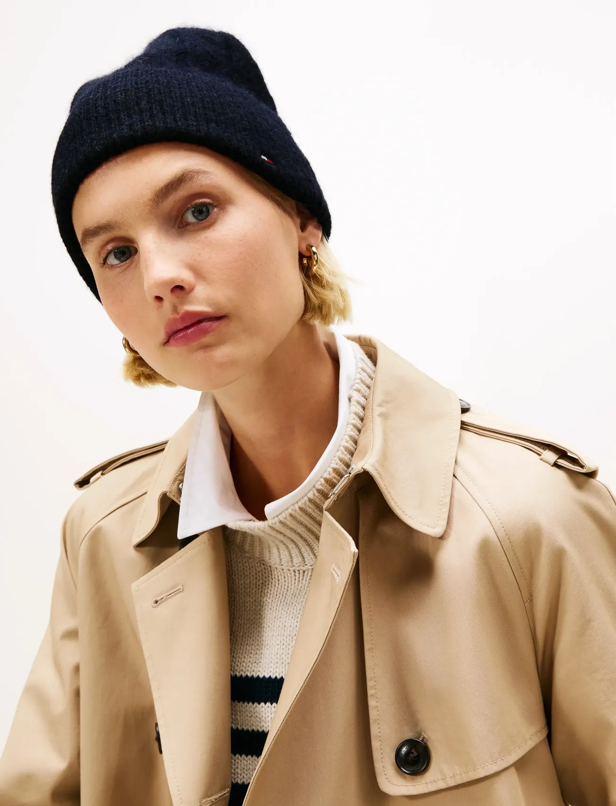 Tommy Hilfiger TH FLAG FLUFFY BEANIE - Tommy Hilfiger - SPACE BLUE / navy