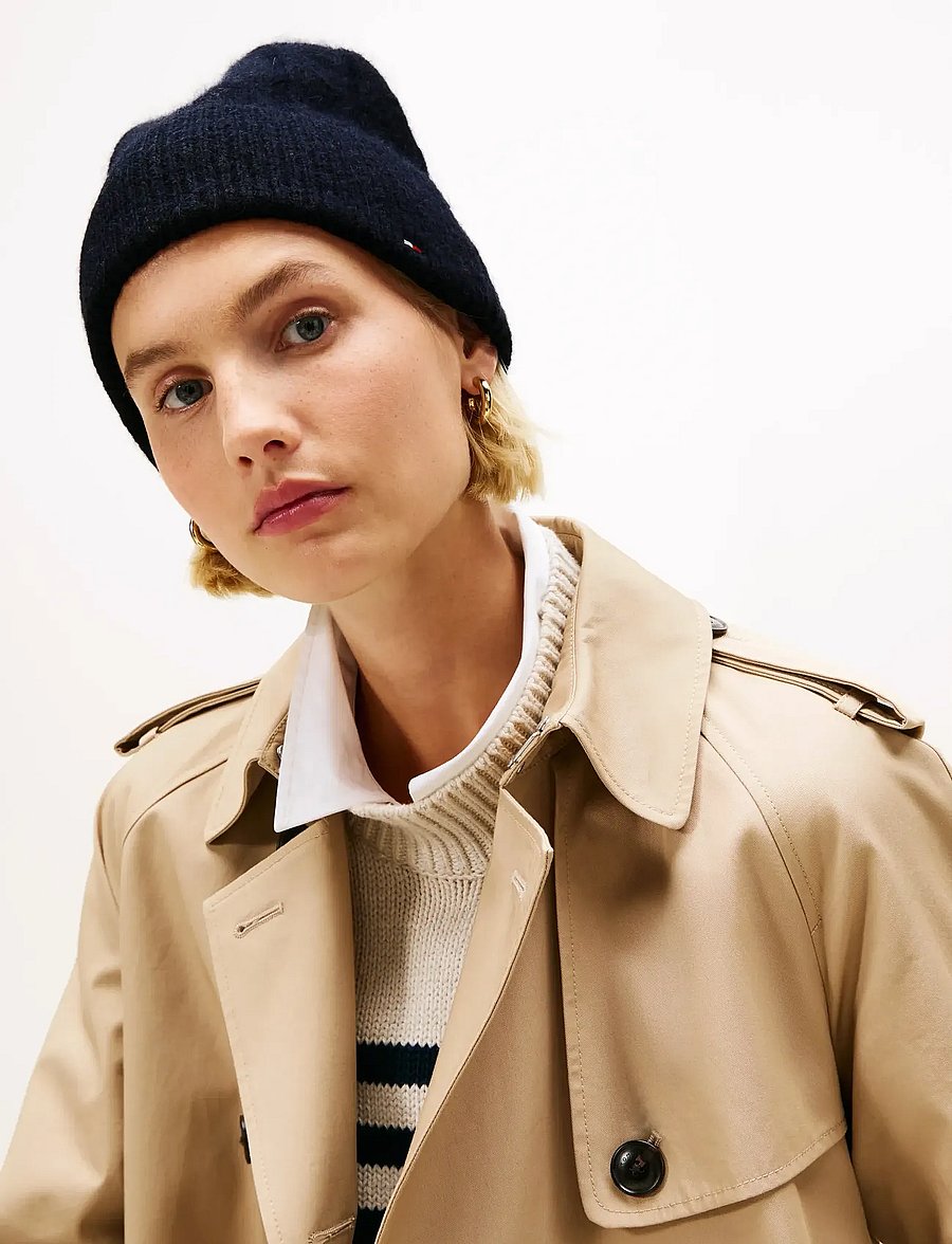 Tommy Hilfiger - TH FLAG FLUFFY BEANIE - mössor - space blue - 0