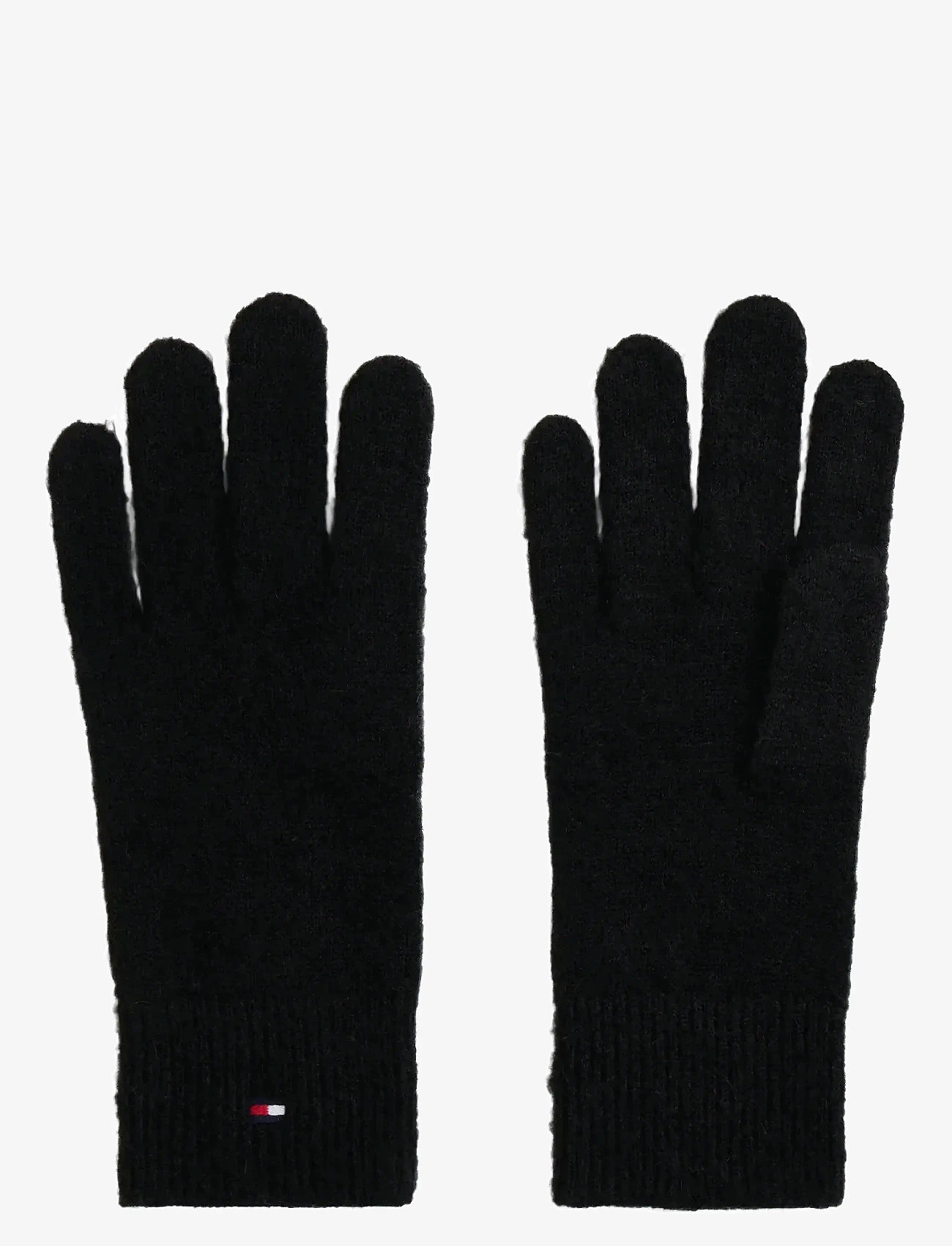 Tommy Hilfiger - TH FLAG FLUFFY KNIT GLOVES - fingerhandschuhe - black - 0