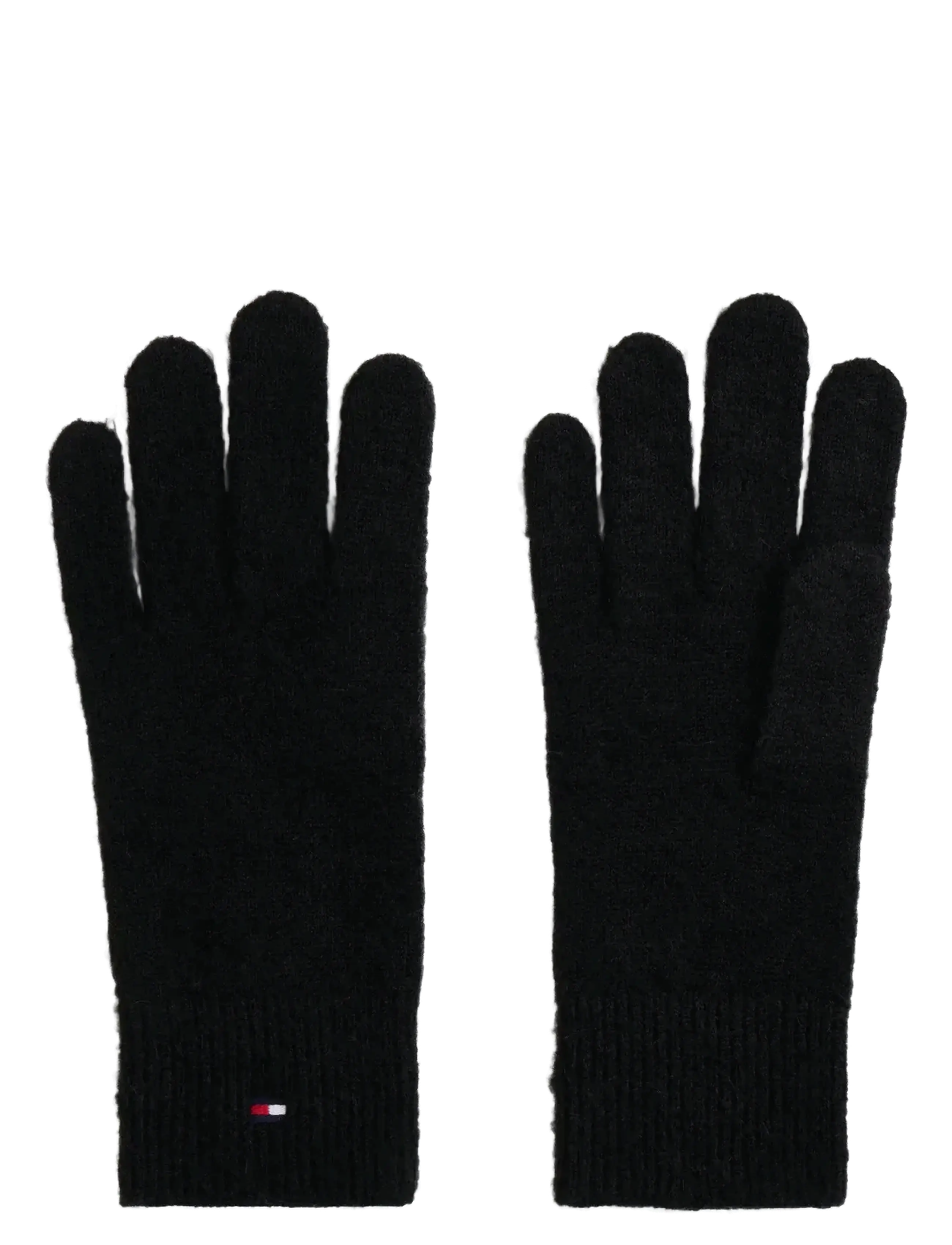 Tommy Hilfiger TH FLAG FLUFFY KNIT GLOVES - Transitional Layering - BLACK / black