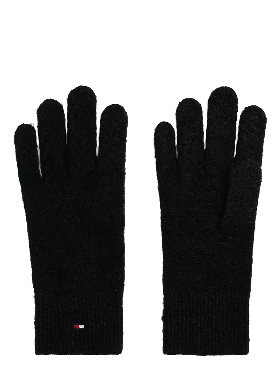 Tommy Hilfiger - TH FLAG FLUFFY KNIT GLOVES - fingerhandschuhe - black - 0