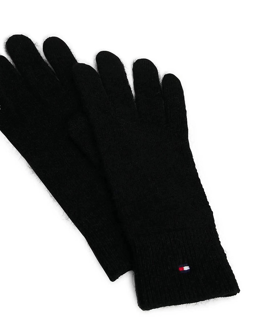 Tommy Hilfiger - TH FLAG FLUFFY KNIT GLOVES - fingerhandschuhe - black - 1