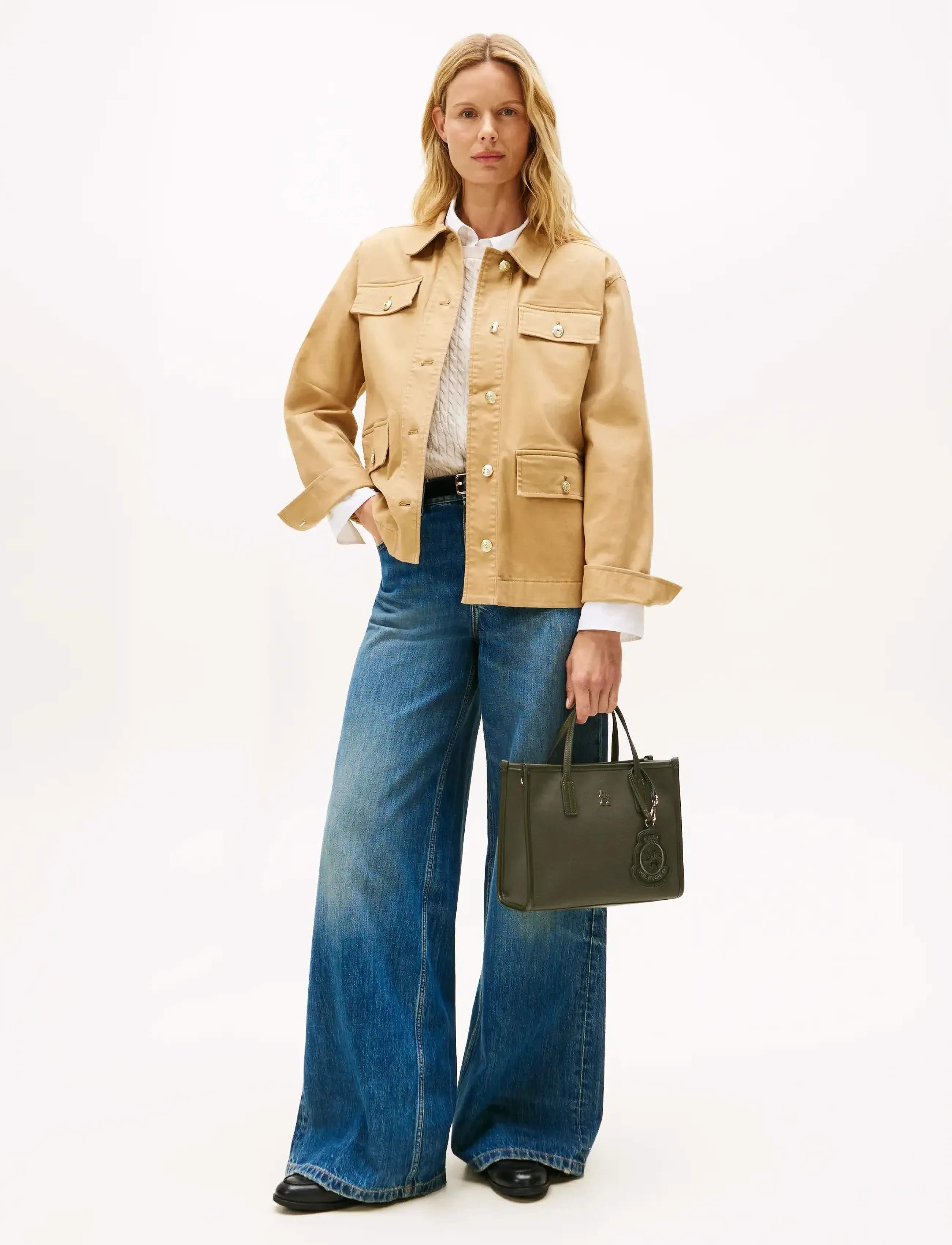 Tommy Hilfiger TH CITY SMALL TOTE MELTON - Tommy Hilfiger - HUNTSMAN GREEN / khaki/green