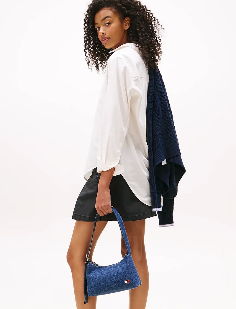 Tommy Hilfiger - TJW COOL DENIM SHOULDER BAG - særlige begivenheder - denim - 0