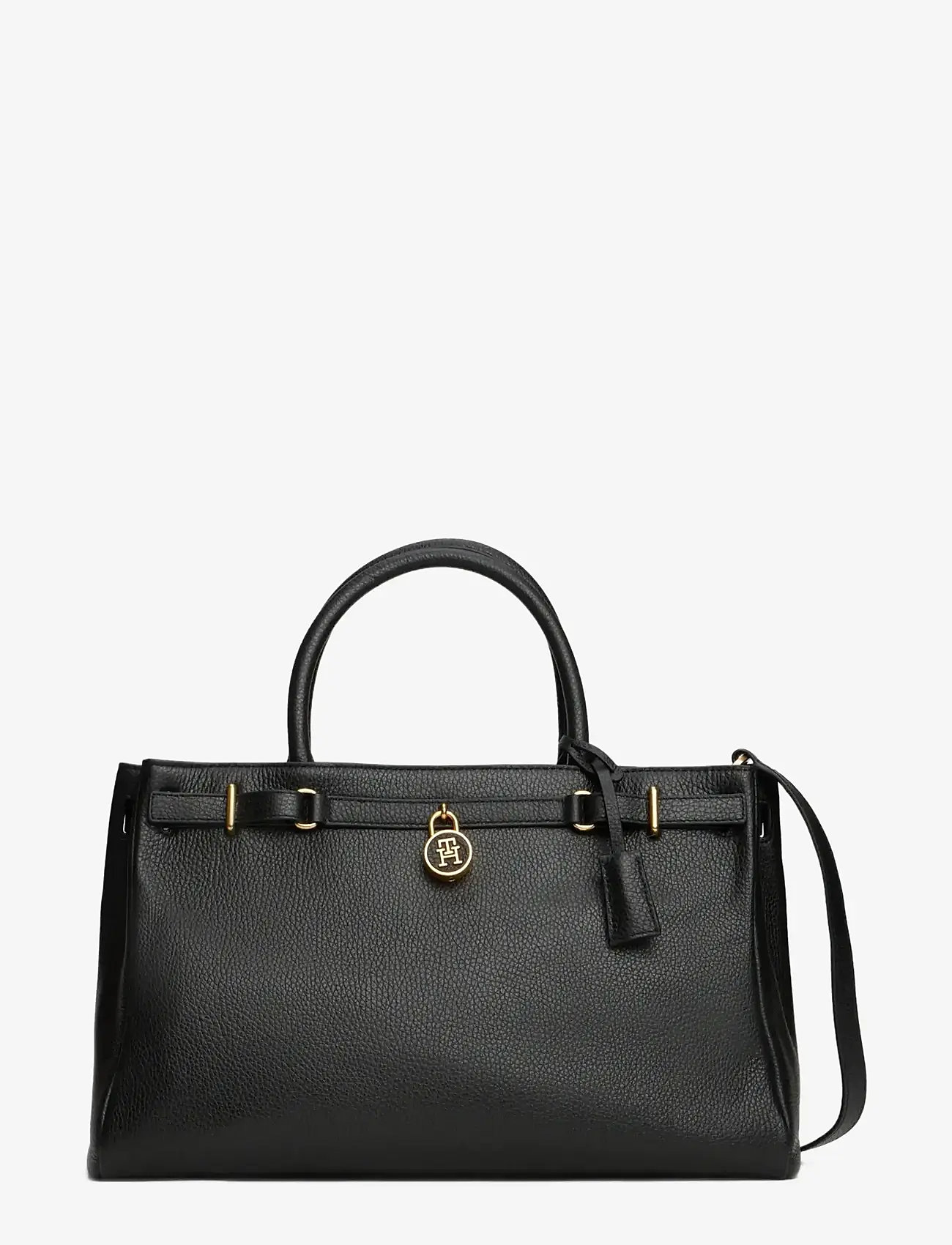Tommy Hilfiger - AMERICAN ICON TOTE LEATHER - erilised sündmused - black - 1