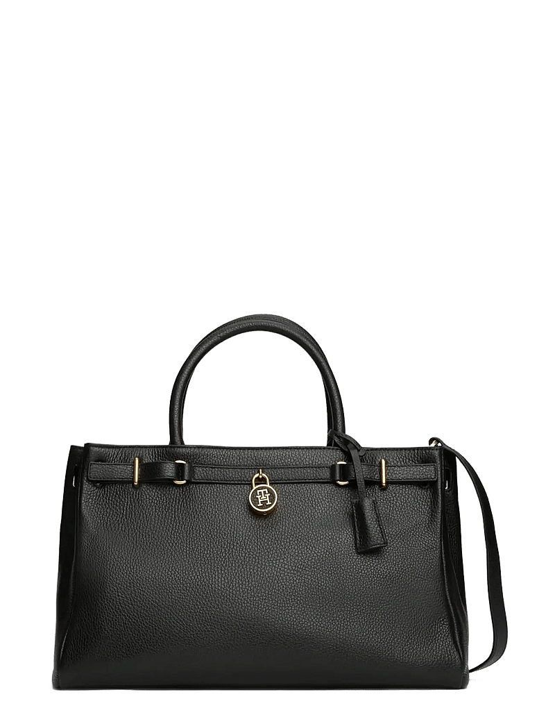 Tommy Hilfiger - AMERICAN ICON TOTE LEATHER - erilised sündmused - black - 1