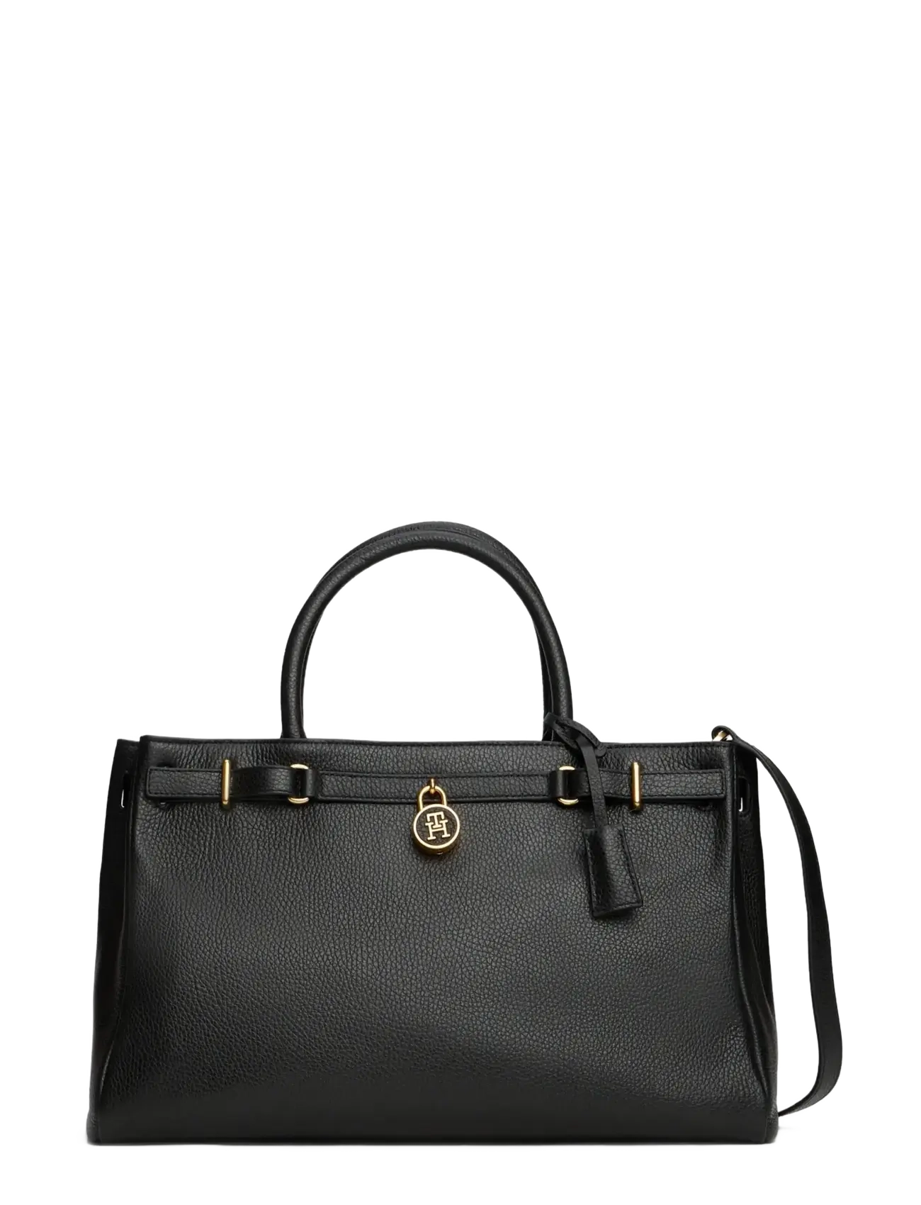 Tommy Hilfiger AMERICAN ICON TOTE LEATHER - Tasker - BLACK / black