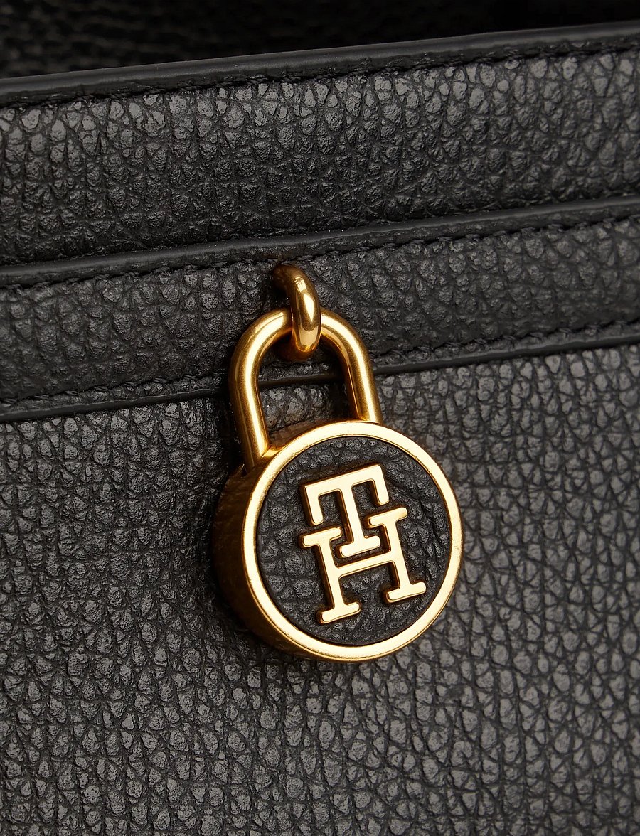 Tommy Hilfiger - AMERICAN ICON TOTE LEATHER - umhängetaschen - black - 4