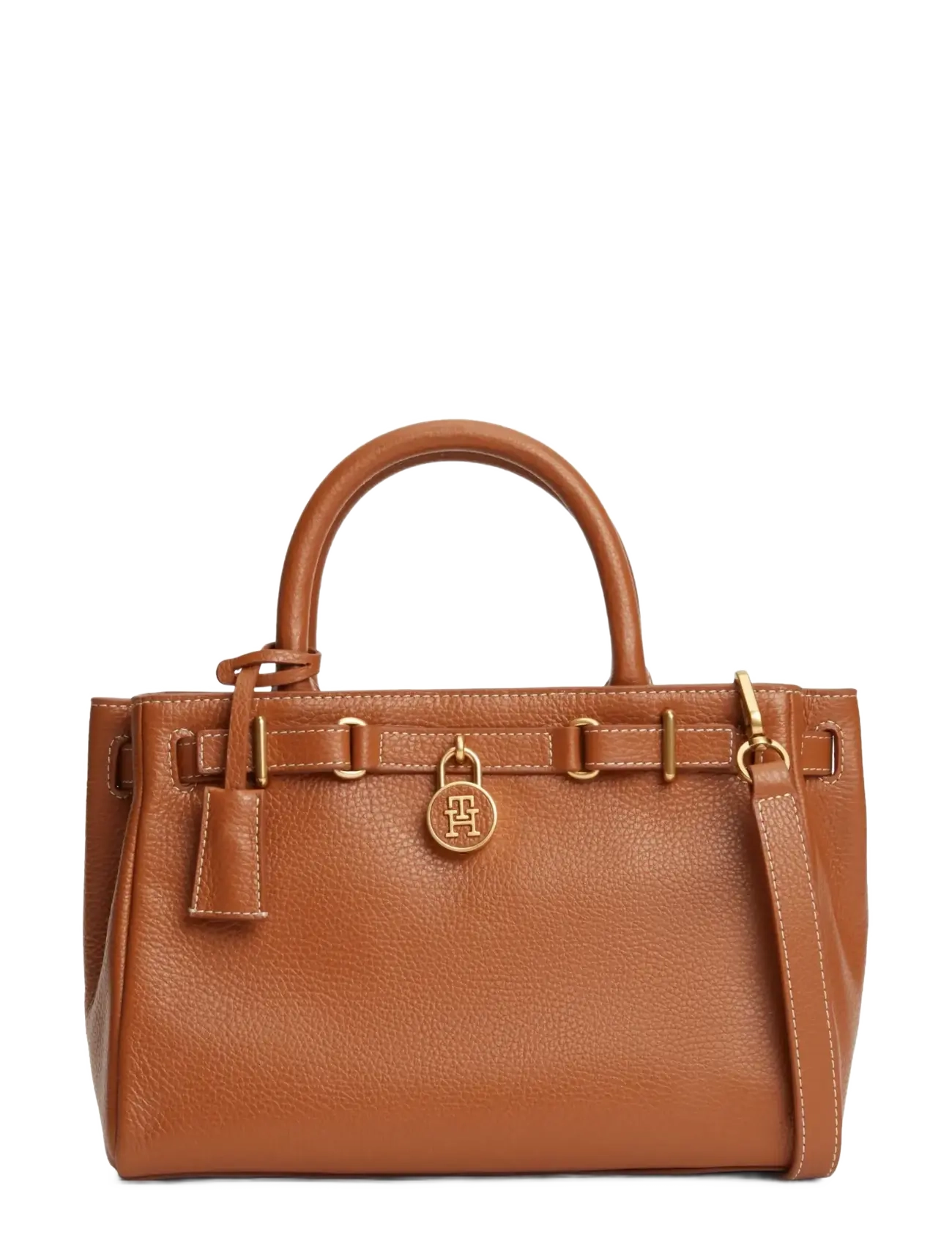 Tommy Hilfiger AMERICAN ICON MINI TOTE LEATHER - Tasker - COGNAC / brown