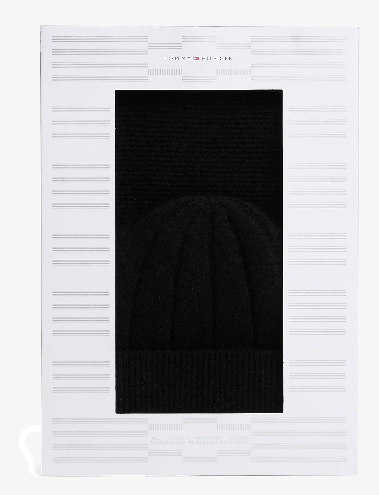 Tommy Hilfiger - TH FLAG FLUFFY BEANIE & SCARF GP - halsdukar - black - 2