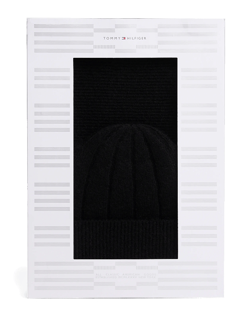 Tommy Hilfiger - TH FLAG FLUFFY BEANIE & SCARF GP - winterschals - black - 2