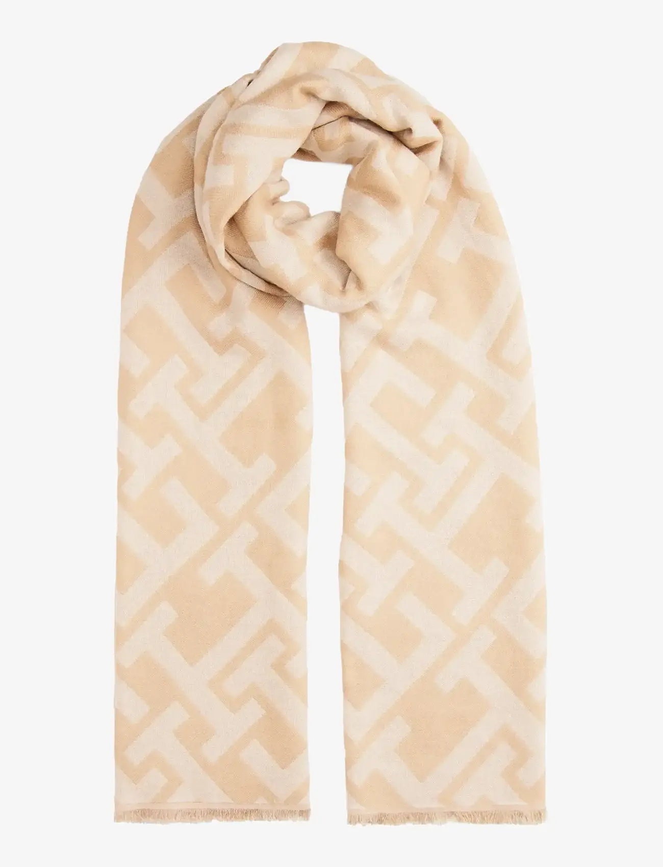 Tommy Hilfiger - TH MONOGRAM HEAVY SCARF - winter scarves - clayed pebble  soft cream - 1