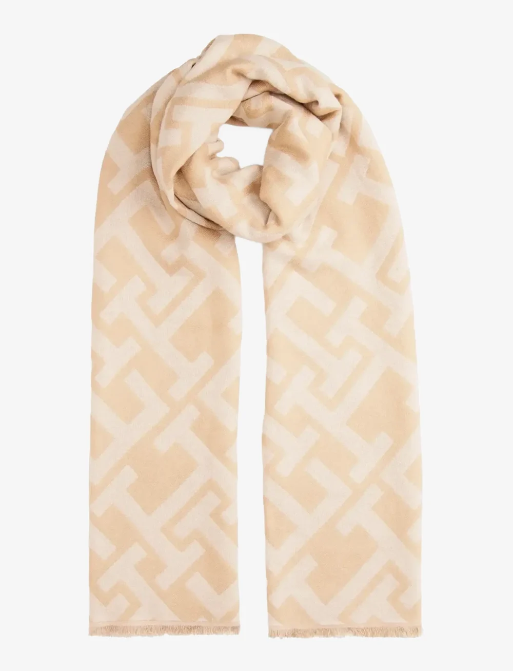 Tommy Hilfiger - TH MONOGRAM HEAVY SCARF - halsdukar - clayed pebble soft cream - 1