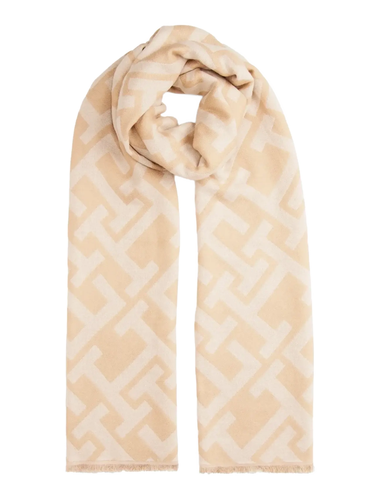 Tommy Hilfiger TH MONOGRAM HEAVY SCARF - Winterschals - CLAYED PEBBLE  SOFT CREAM / beige