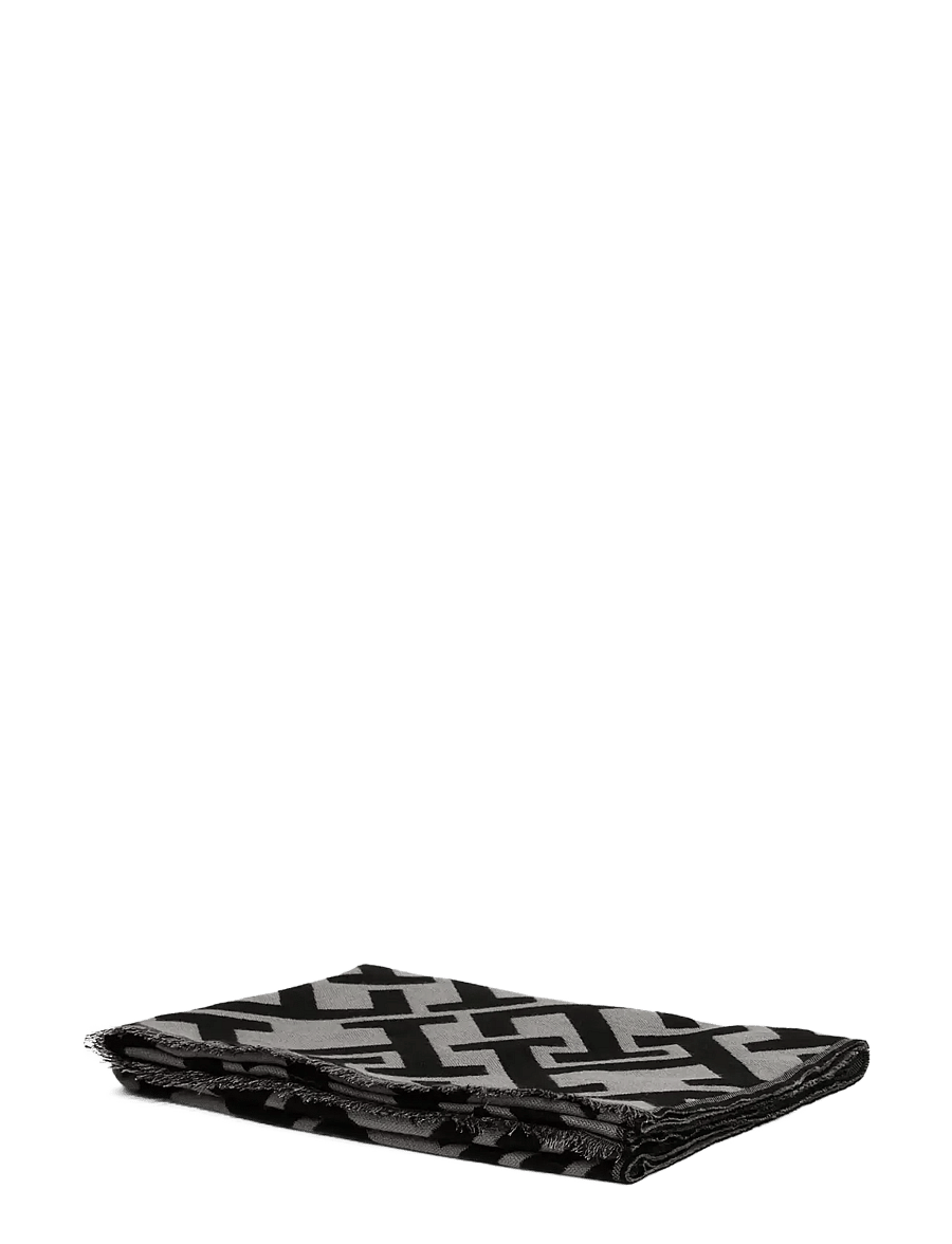 Tommy Hilfiger - TH MONOGRAM HEAVY SCARF - halsdukar - black universal grey - 2