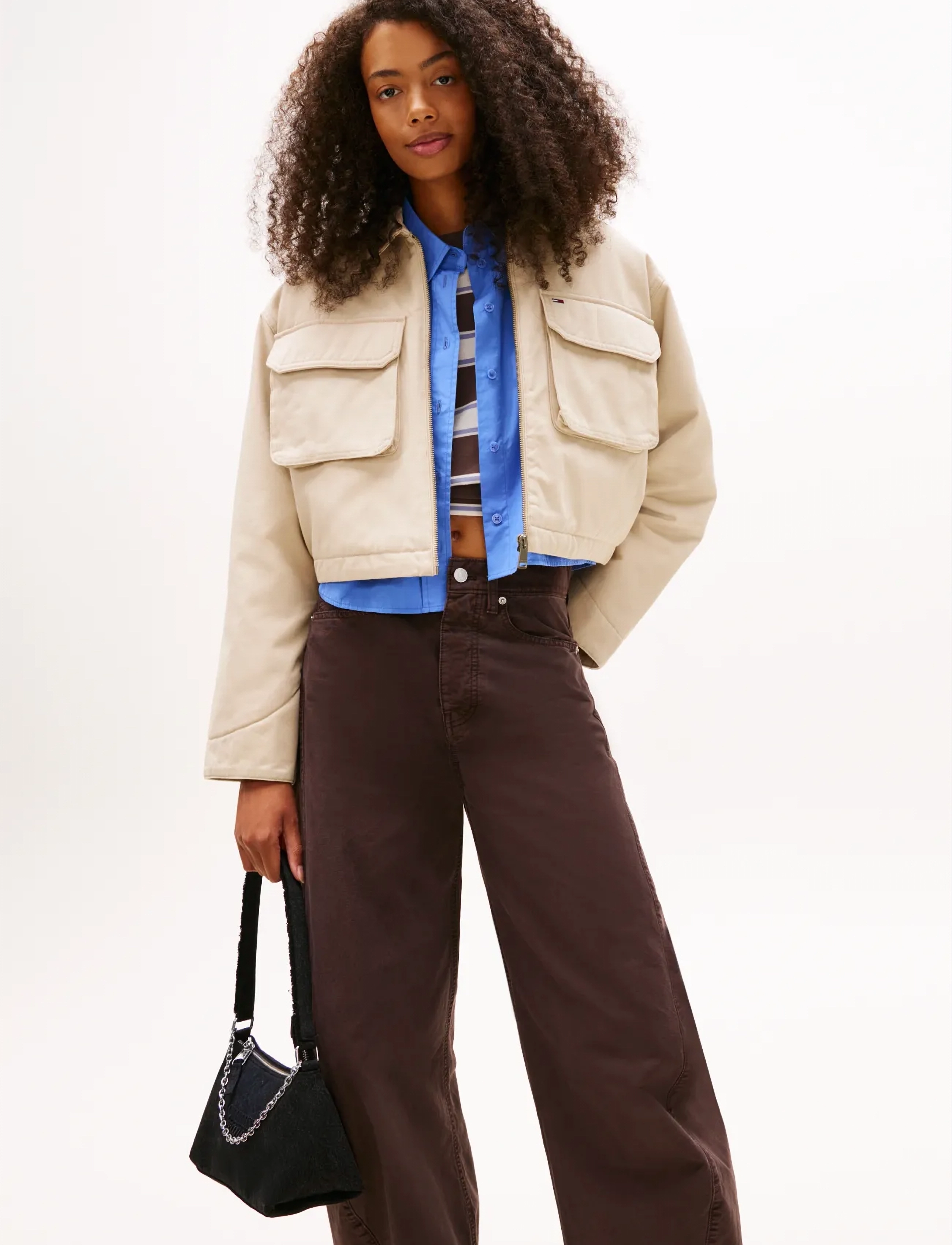 Tommy Hilfiger Tjw Cool Denim Shoulder Bag, Kvinder, Denim Baguette Skuldertaske, Sort, Str: ONE SIZE
