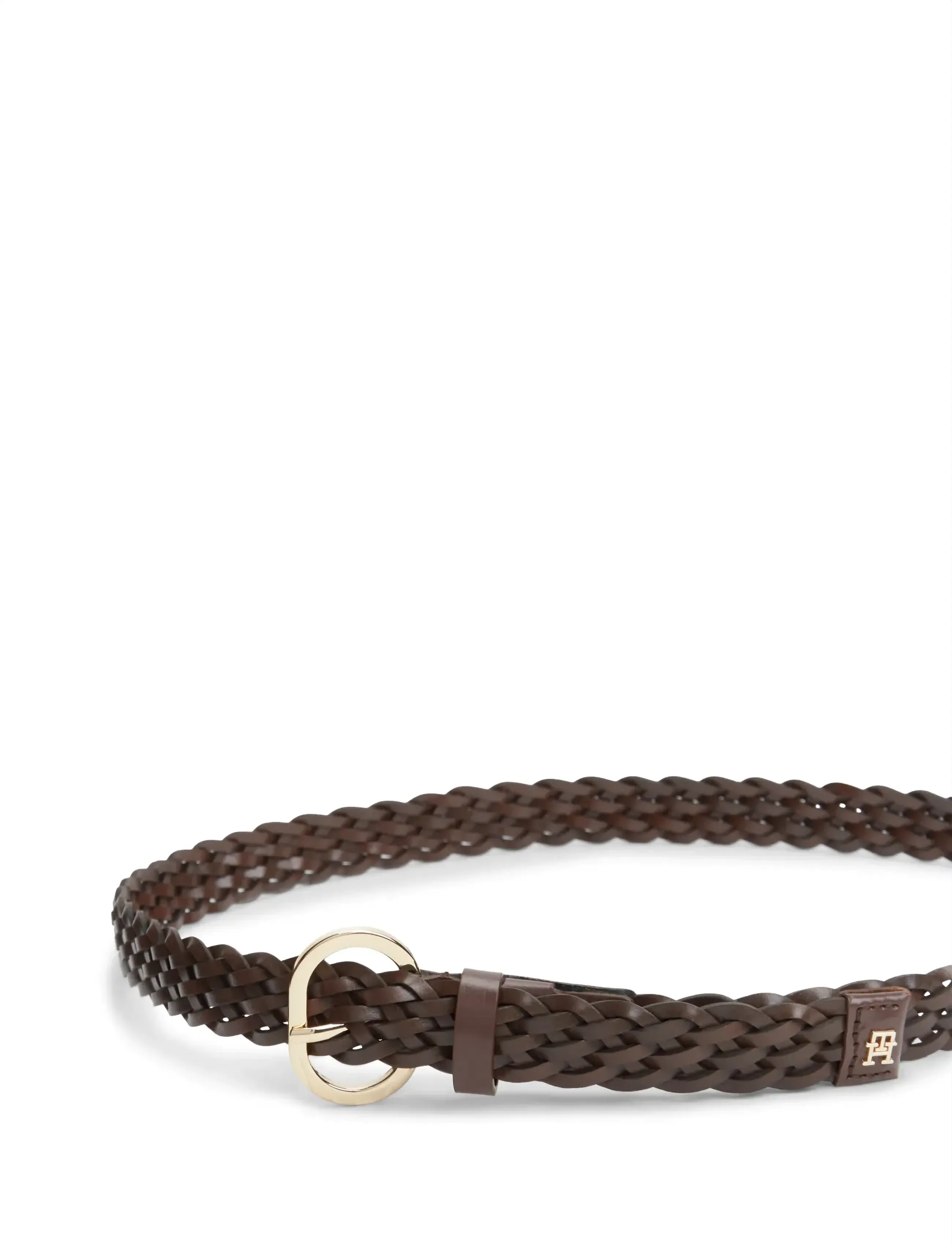 Tommy Hilfiger - TH CHIC 2.5 WOVEN LEATHER - läderskärp - rich walnut - 2