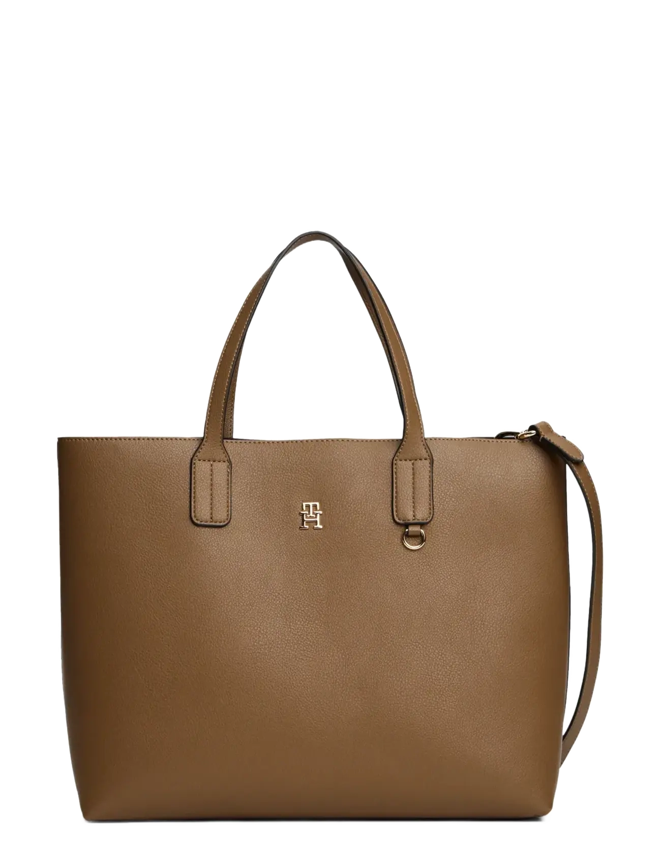 Tommy Hilfiger TH ICON SATCHEL - Axelremsväskor - NORDIC TAUPE / brown
