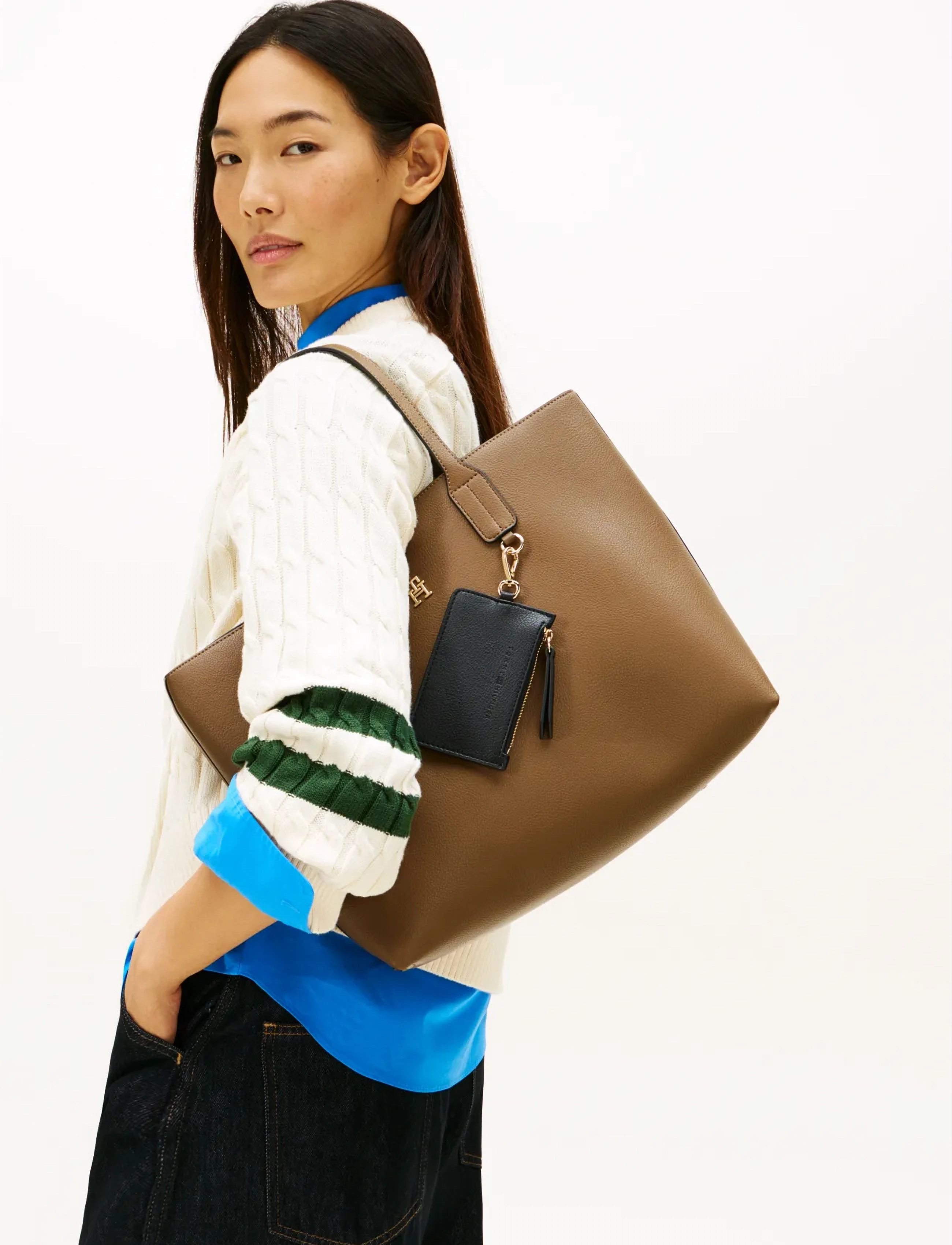 Tommy Hilfiger TH ICON SATCHEL - Tommy Hilfiger - NORDIC TAUPE / brown