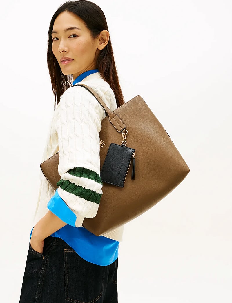 Tommy Hilfiger - TH ICON SATCHEL - pirkinių krepšiai - nordic taupe - 0