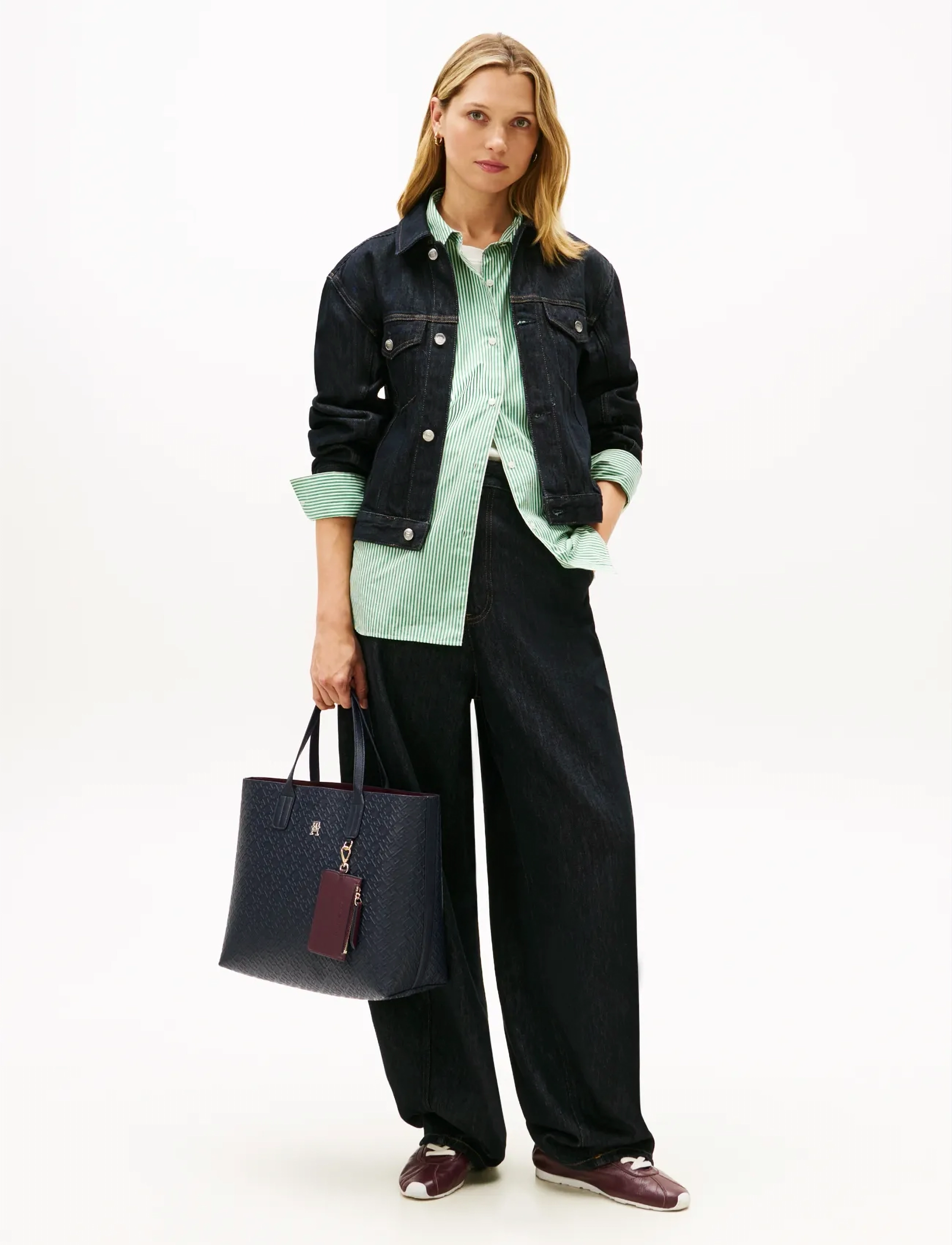 Tommy Hilfiger TH ICON SATCHEL MONO - Bags - SPACE BLUE / navy