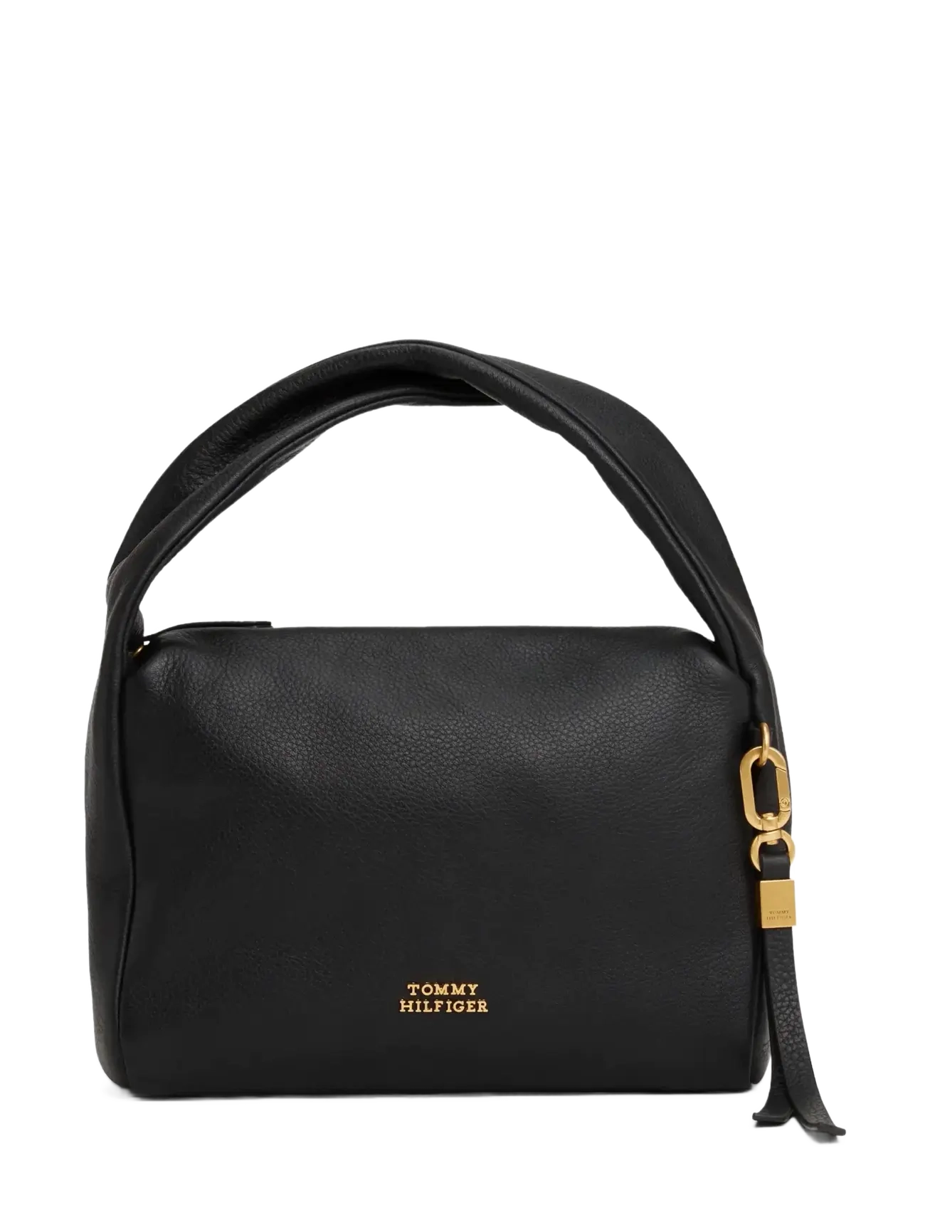 Tommy Hilfiger CITY LEATHER MINI BAG - Tasker - BLACK / black