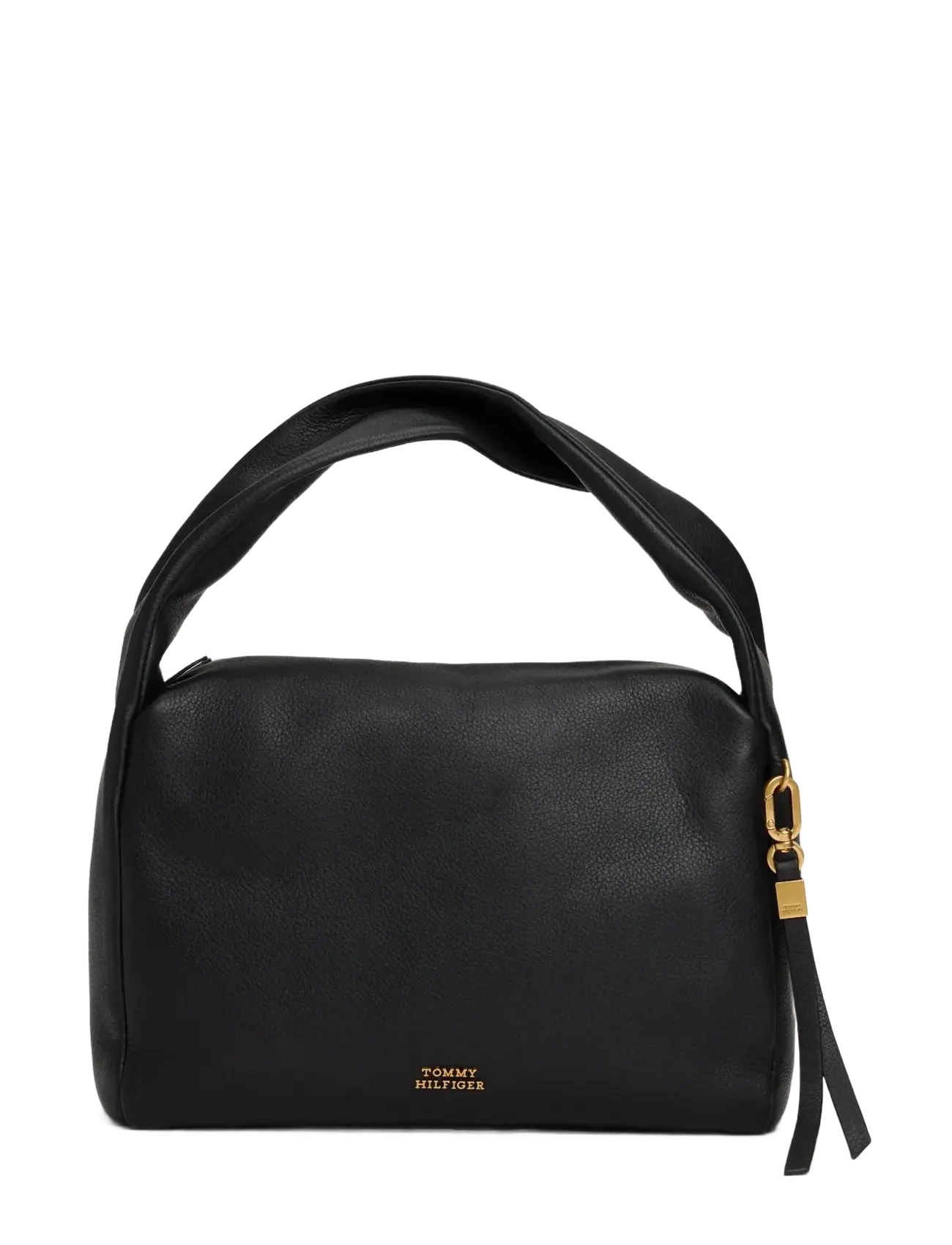 Tommy Hilfiger CITY LEATHER SHOULDER BAG - Officewear - BLACK / black