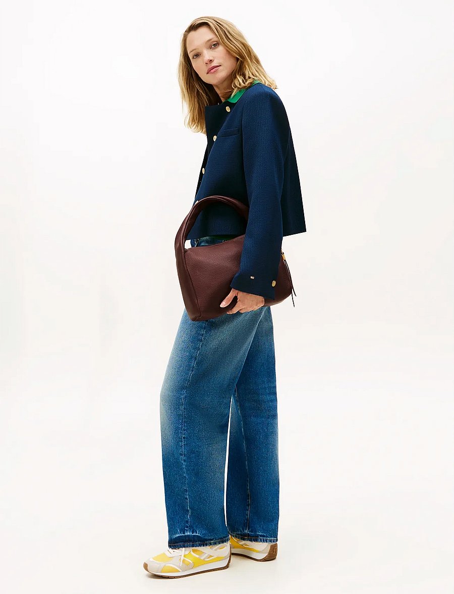 Tommy Hilfiger - CITY LEATHER SHOULDER BAG - handväskor - rich walnut - 0