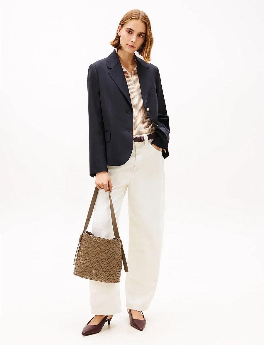 Tommy Hilfiger - TH BRAIDED SHOULDER BAG - vardagsstil - nordic taupe - 0
