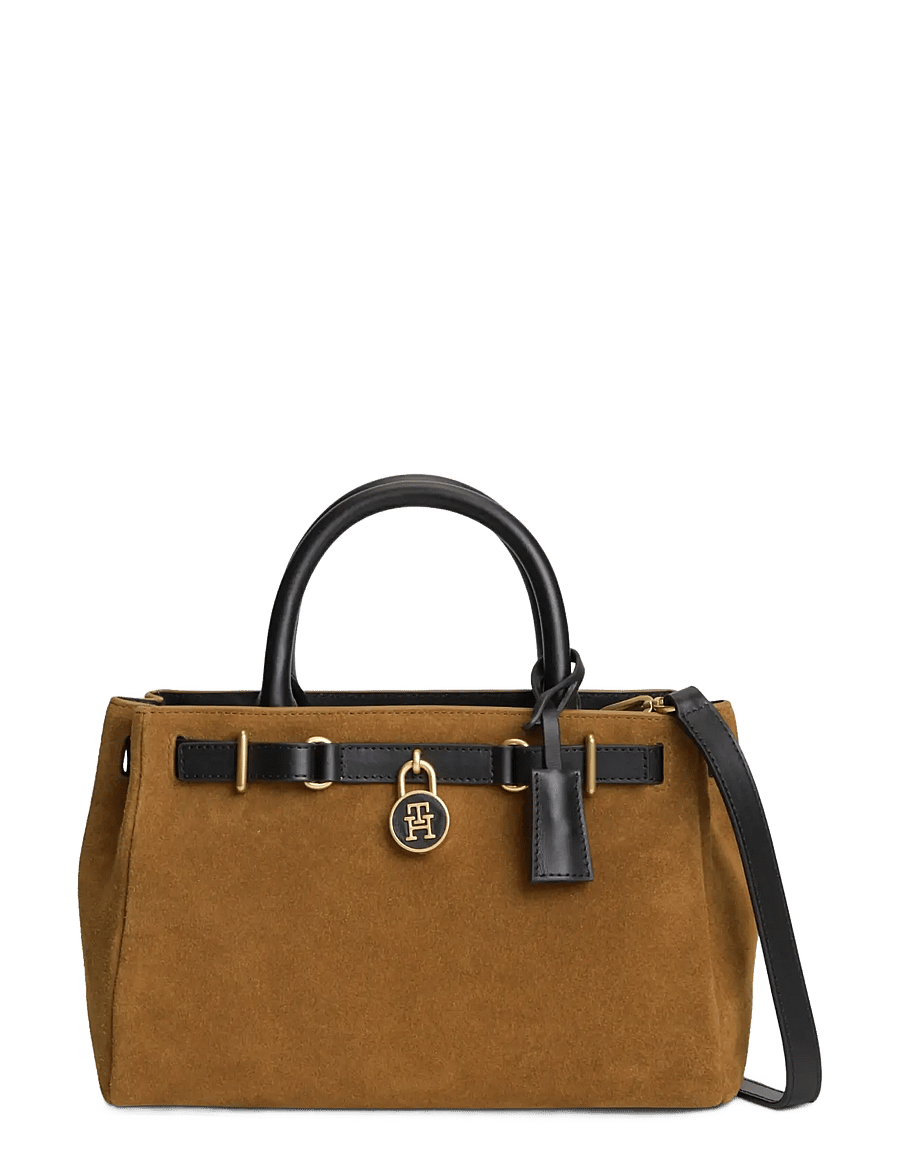 Tommy Hilfiger - AMERICAN ICON MINI TOTE SUEDE LE - erilised sündmused - cognac - 1