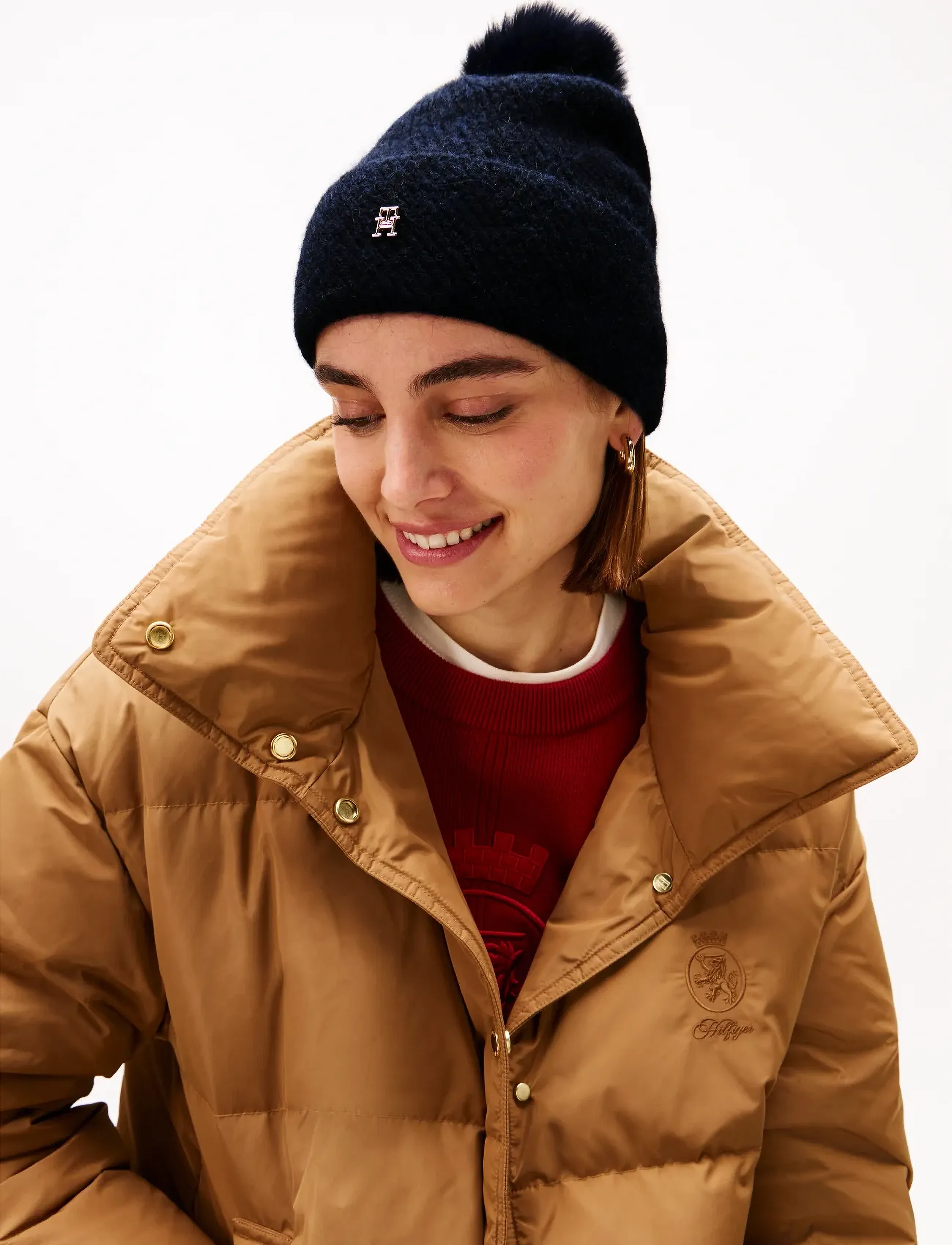 Tommy Hilfiger POM POM BEANIE GP - Tommy Hilfiger - SPACE BLUE / navy