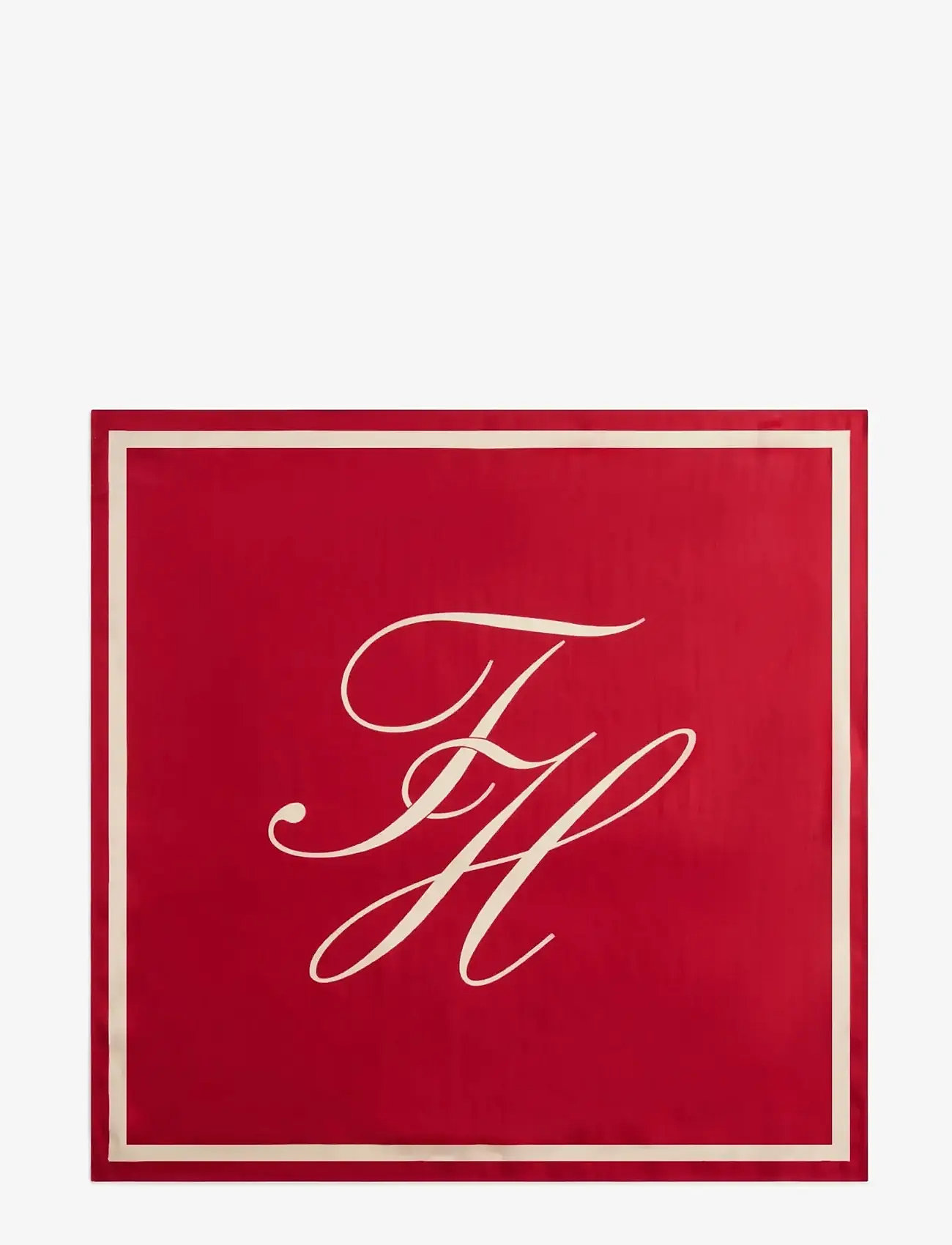 Tommy Hilfiger - TOMMY SCRIPT SILK SCARF - tynde tørklæder - primary red  soft cream - 1