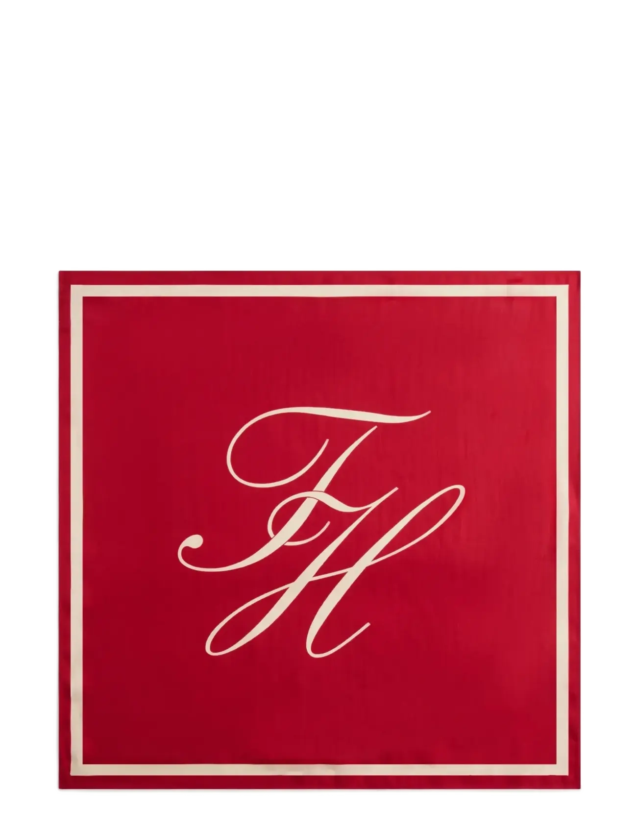 Tommy Hilfiger TOMMY SCRIPT SILK SCARF - Tørklæder - PRIMARY RED  SOFT CREAM / red